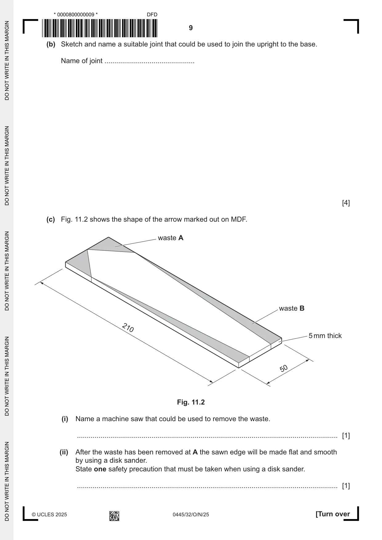 Cambridge IGCSE Design and Technology 0445 2025 Oct/Nov Paper 3 · Variant 2 question paper, page 9 of 24