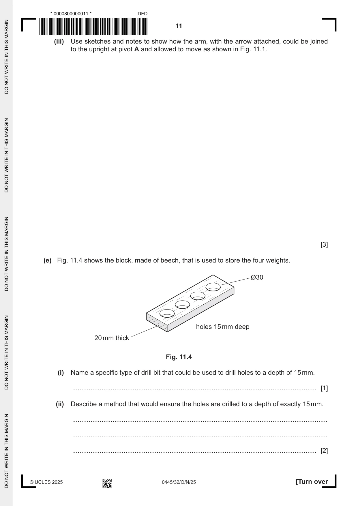 Cambridge IGCSE Design and Technology 0445 2025 Oct/Nov Paper 3 · Variant 2 question paper, page 11 of 24