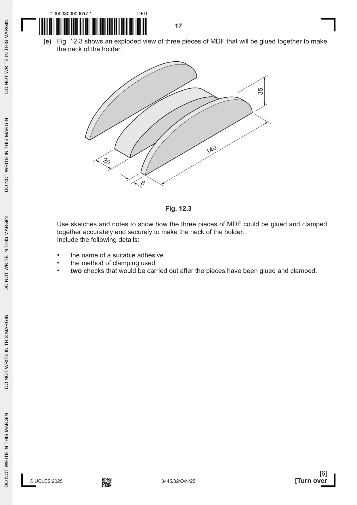 Cambridge IGCSE Design and Technology 0445 2025 Oct/Nov Paper 3 · Variant 2 question paper, page 17 of 24