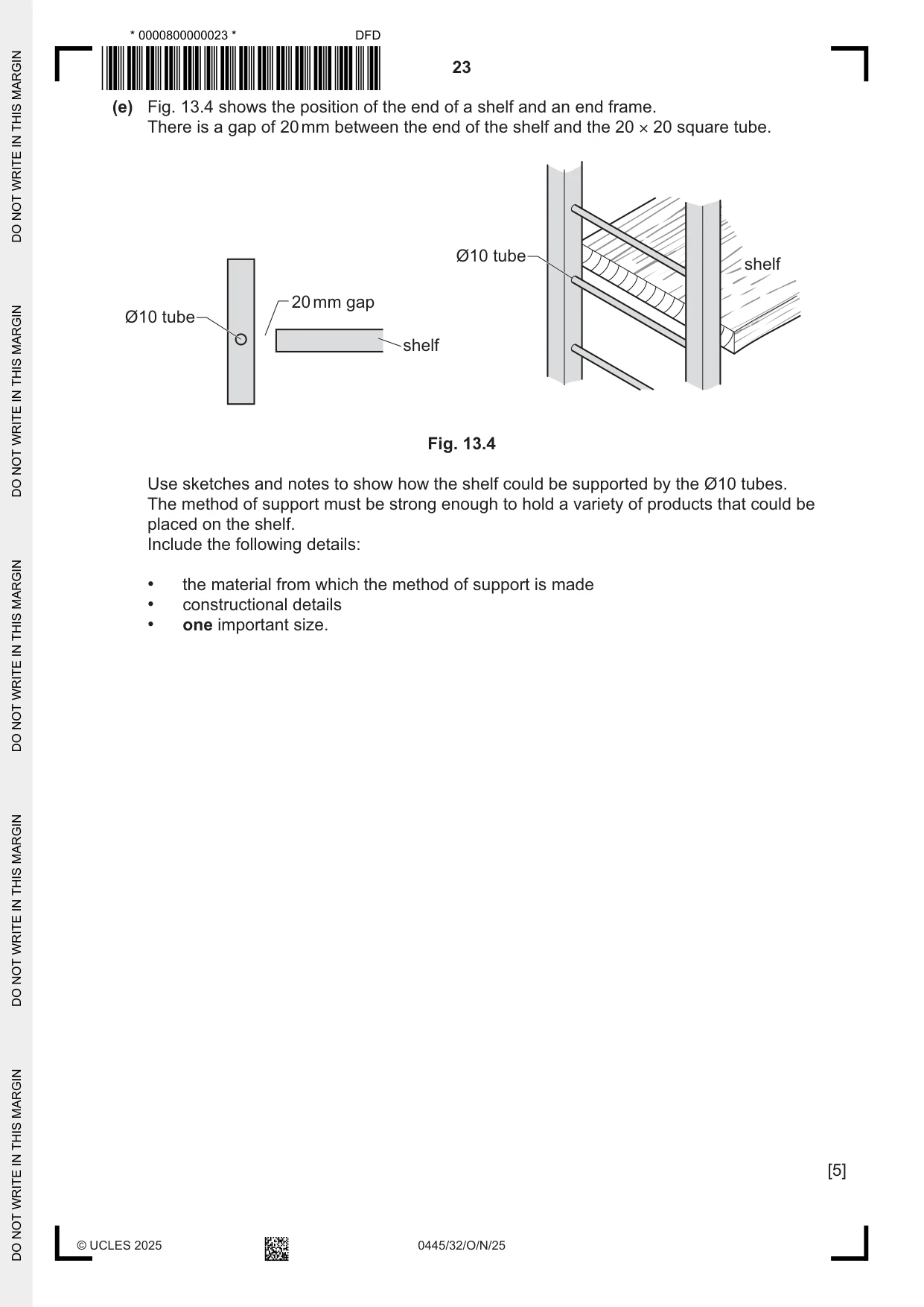 Cambridge IGCSE Design and Technology 0445 2025 Oct/Nov Paper 3 · Variant 2 question paper, page 23 of 24