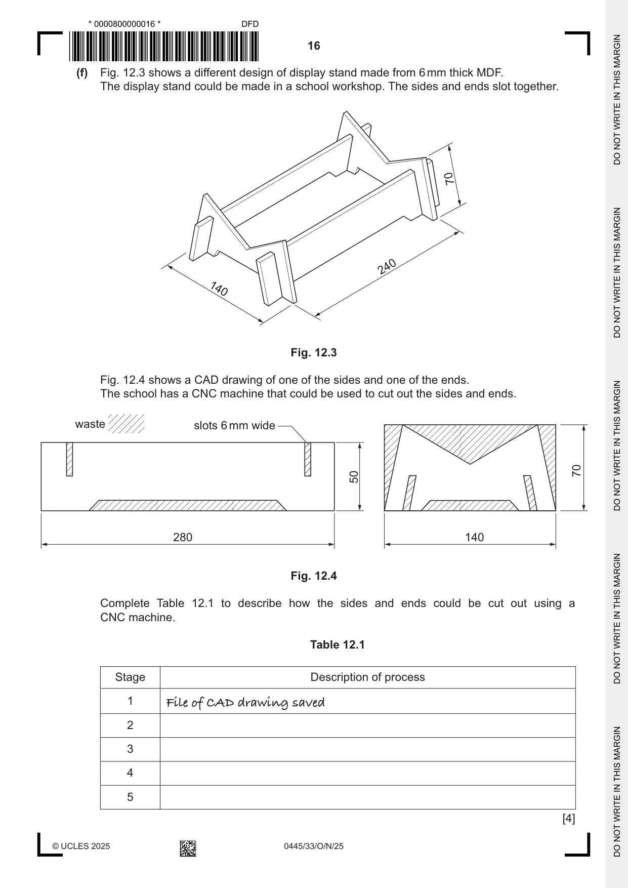 Cambridge IGCSE Design and Technology 0445 2025 Oct/Nov Paper 3 · Variant 3 question paper, page 16 of 24