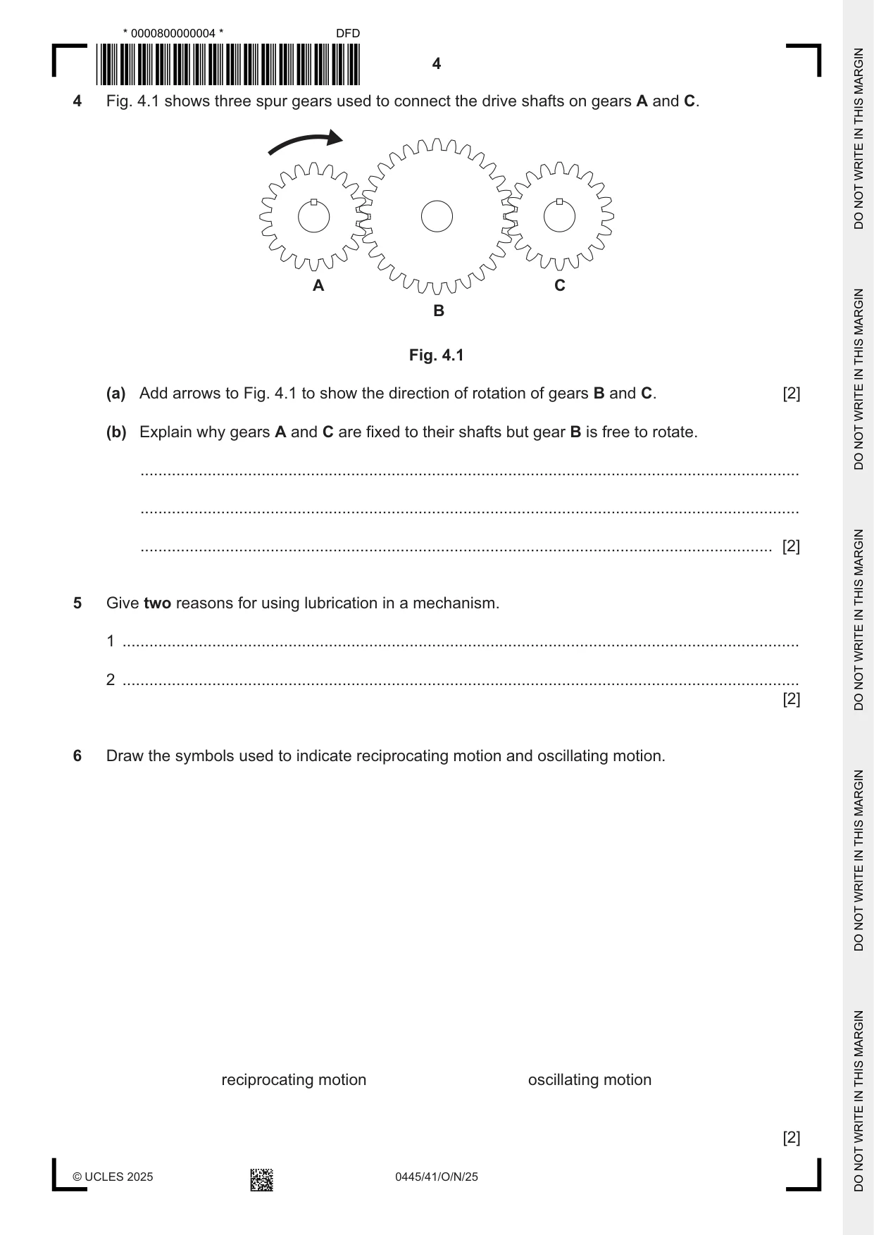 Cambridge IGCSE Design and Technology 0445 2025 Oct/Nov Paper 4 · Variant 1 question paper, page 4 of 20
