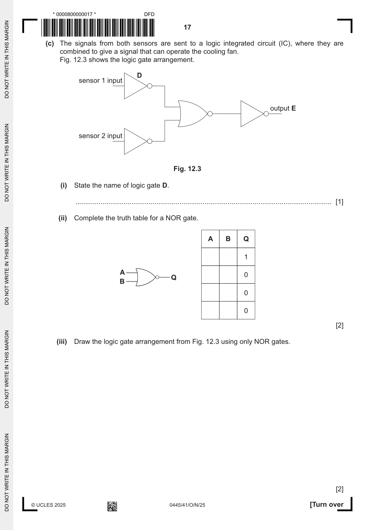 Cambridge IGCSE Design and Technology 0445 2025 Oct/Nov Paper 4 · Variant 1 question paper, page 17 of 20