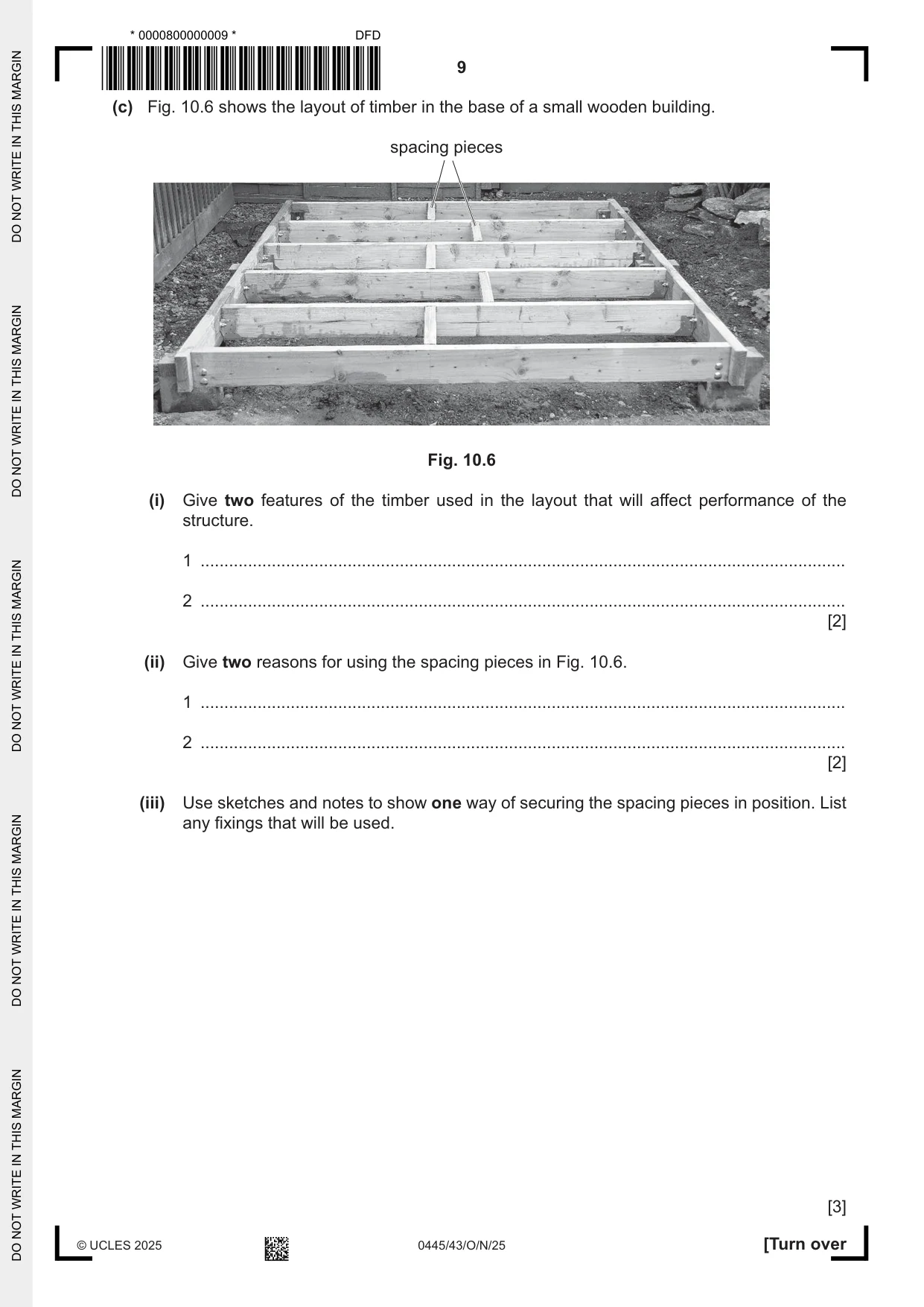 Cambridge IGCSE Design and Technology 0445 2025 Oct/Nov Paper 4 · Variant 3 question paper, page 9 of 20