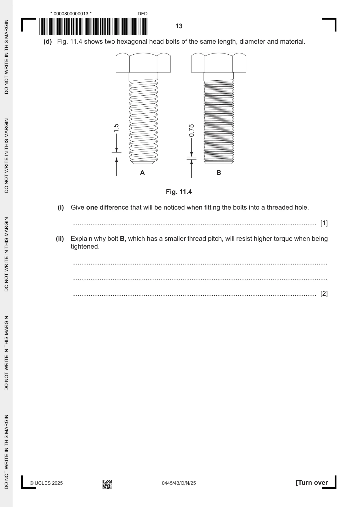 Cambridge IGCSE Design and Technology 0445 2025 Oct/Nov Paper 4 · Variant 3 question paper, page 13 of 20