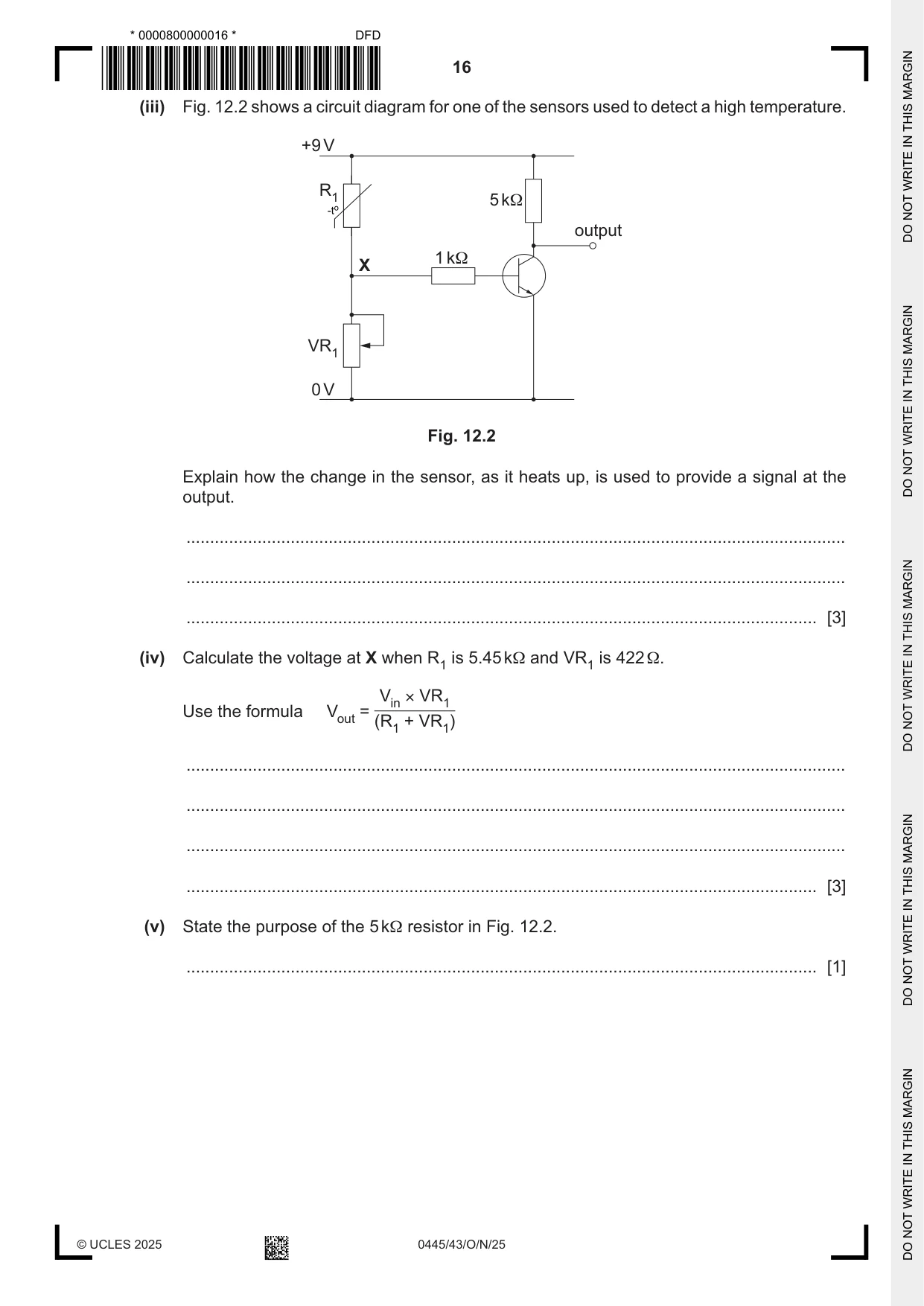 Cambridge IGCSE Design and Technology 0445 2025 Oct/Nov Paper 4 · Variant 3 question paper, page 16 of 20