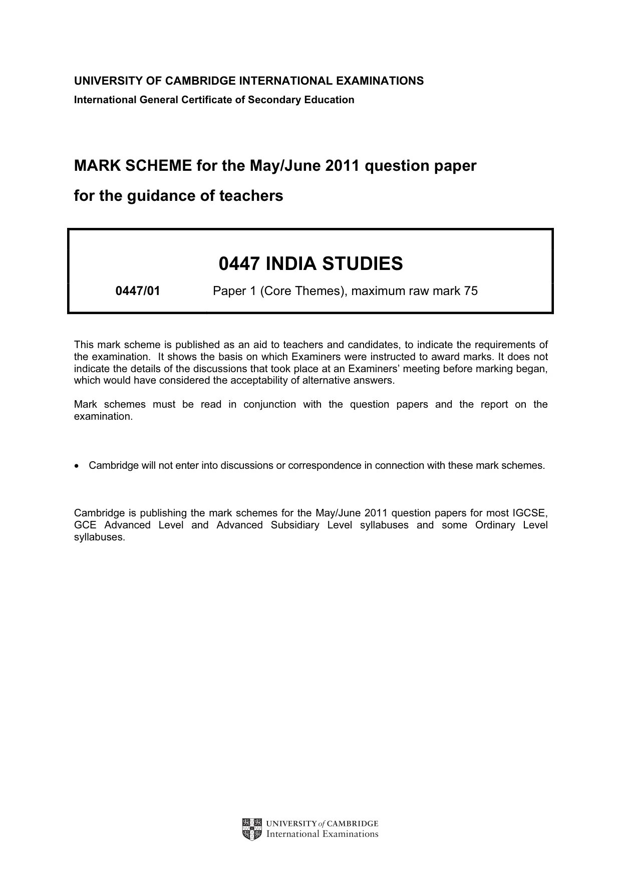 Mark scheme, page 1 of 9