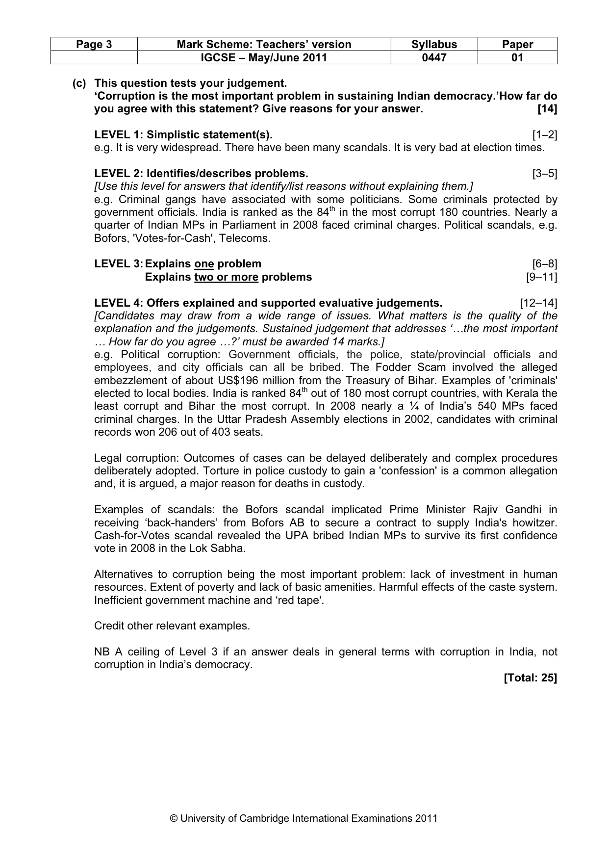 Mark scheme, page 3 of 9