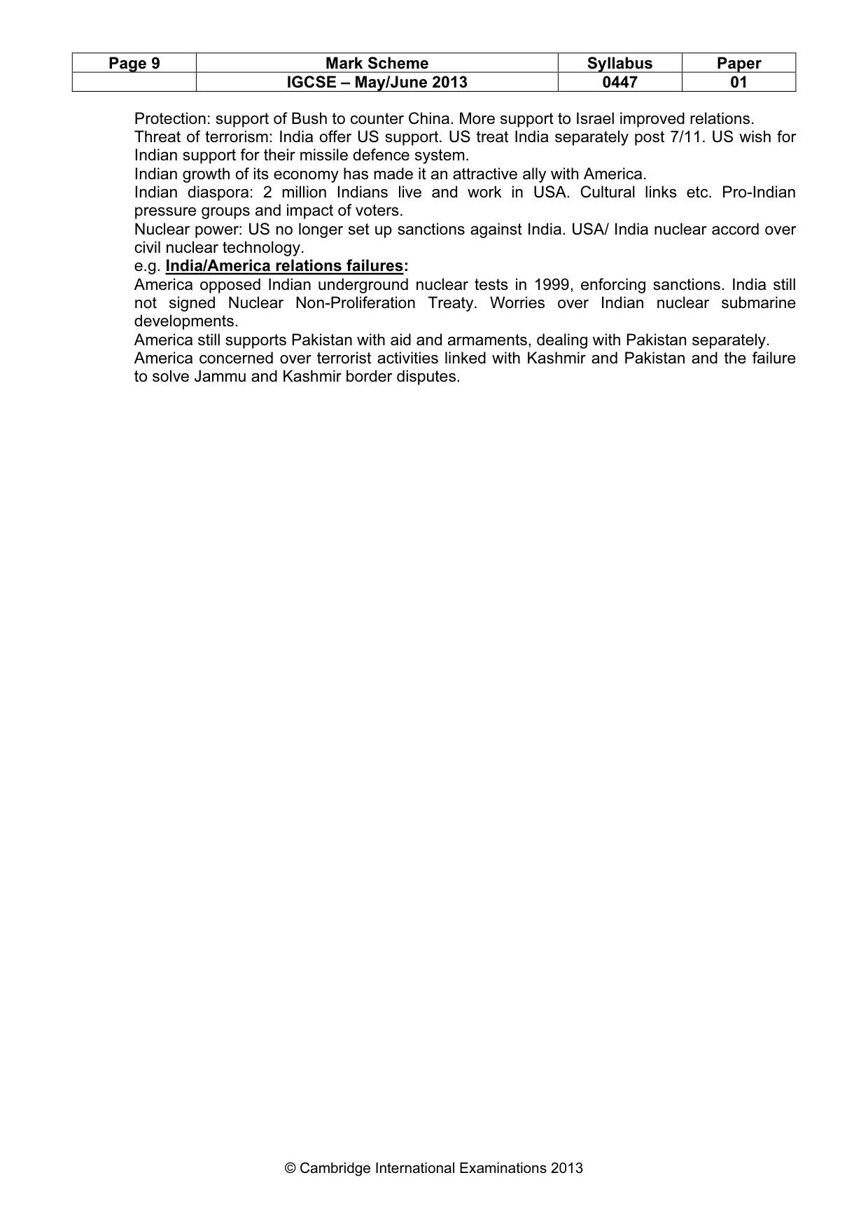 Mark scheme, page 9 of 9