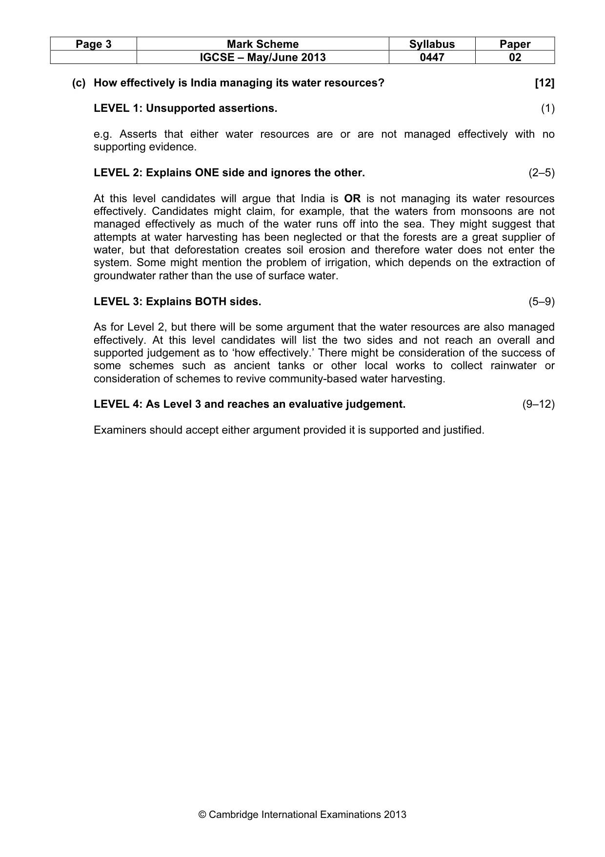 Mark scheme, page 3 of 7