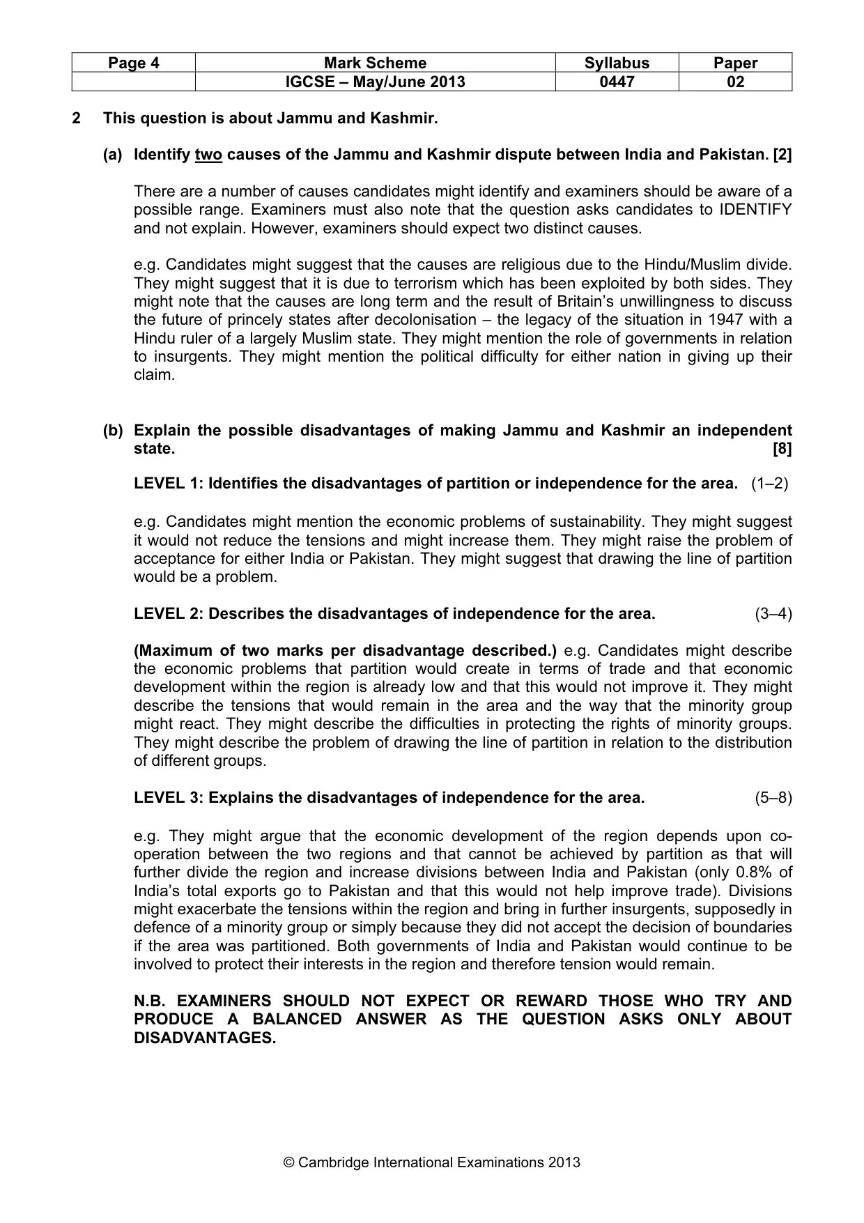 Mark scheme, page 4 of 7
