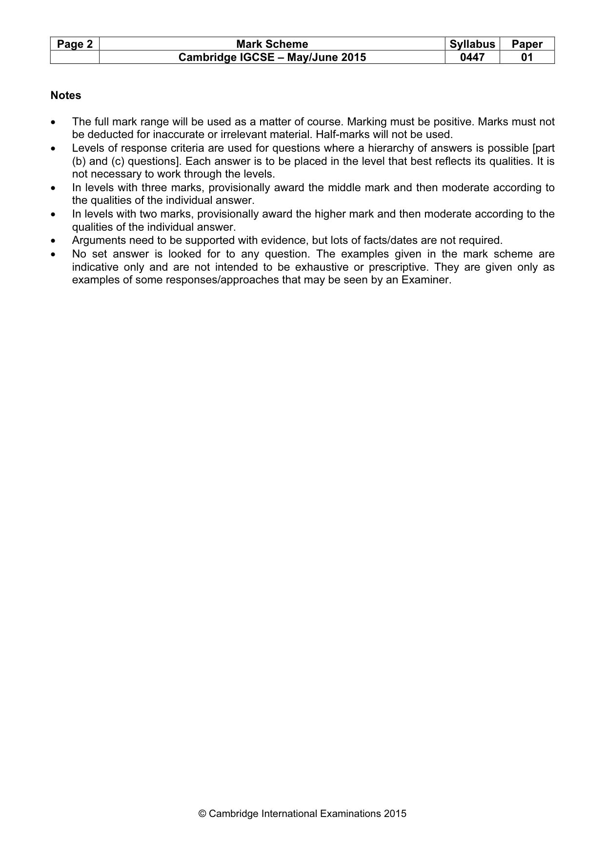 Mark scheme, page 2 of 11