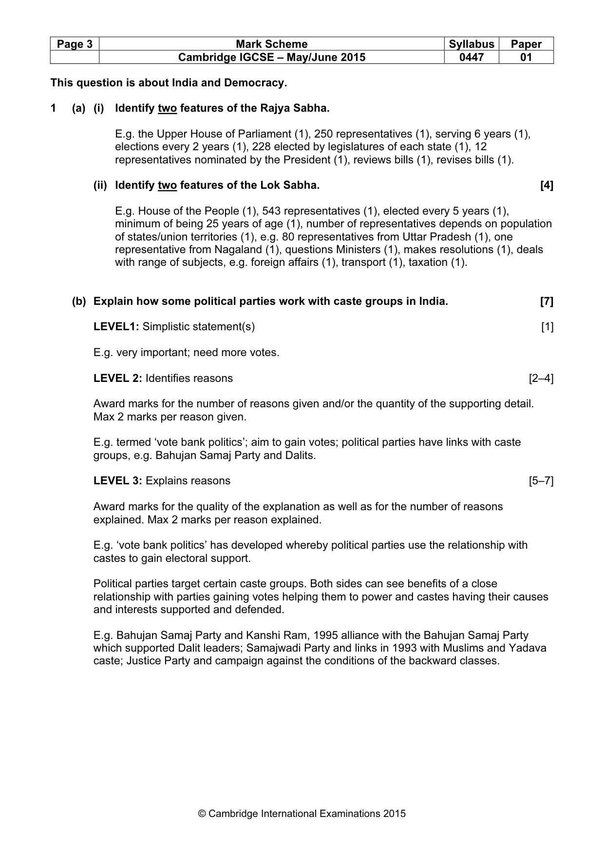 Mark scheme, page 3 of 11