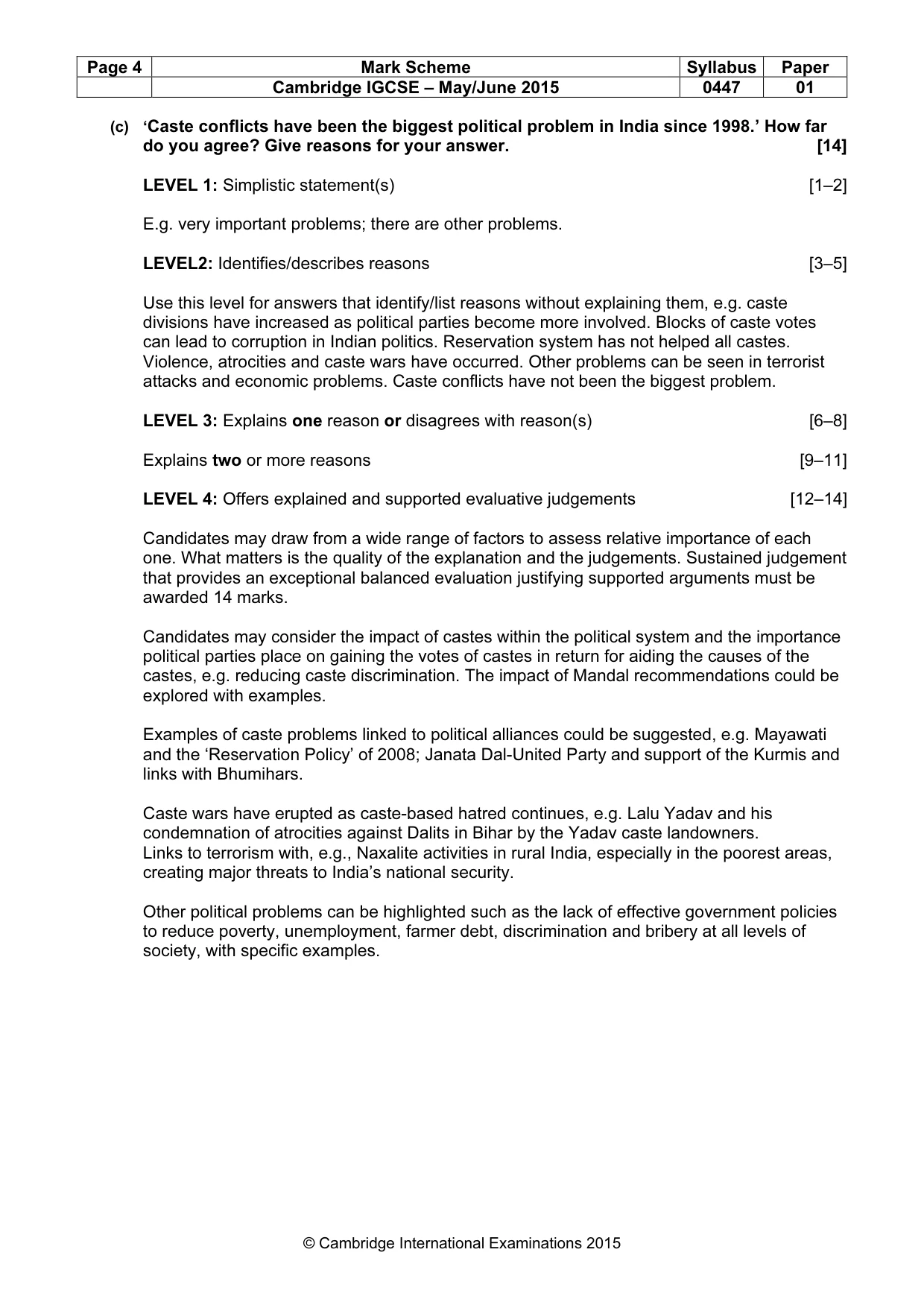 Mark scheme, page 4 of 11