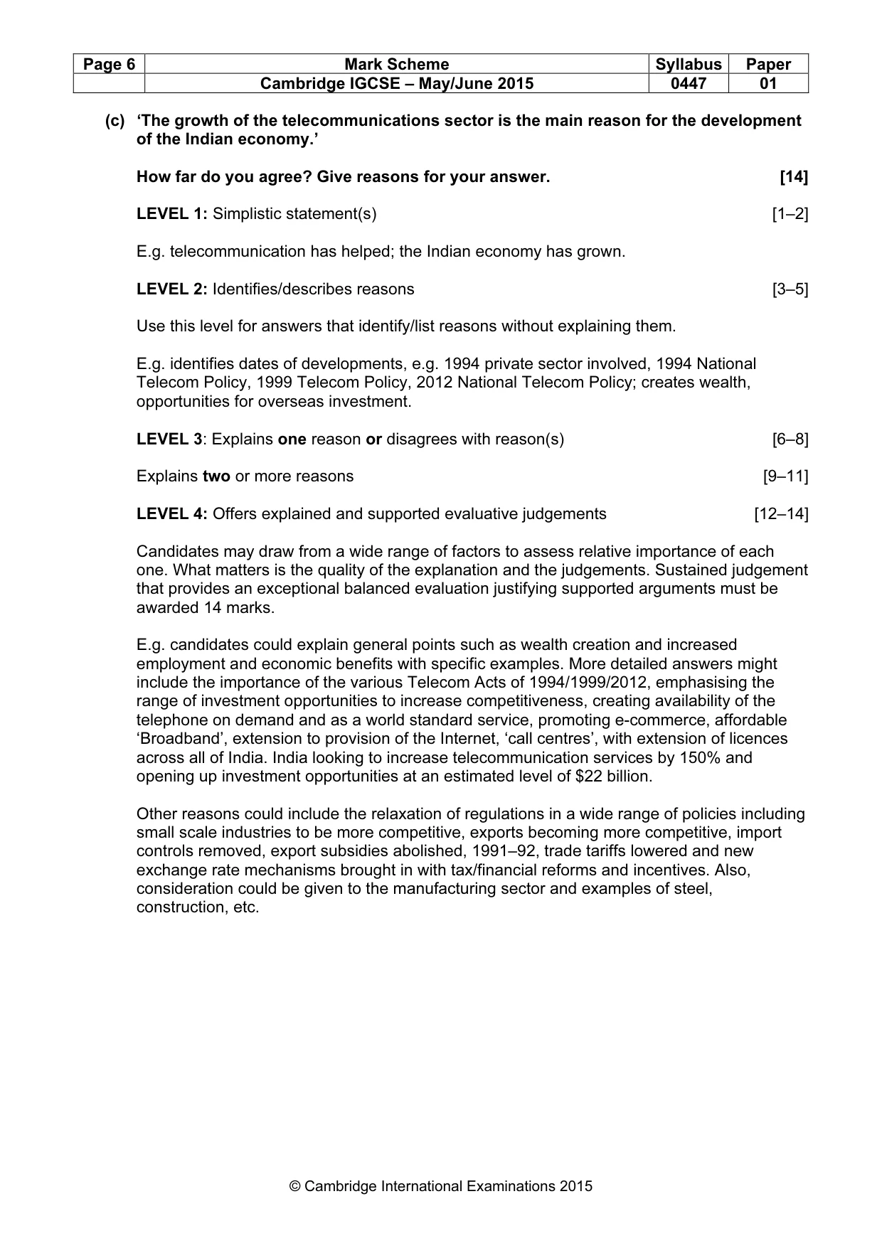 Mark scheme, page 6 of 11