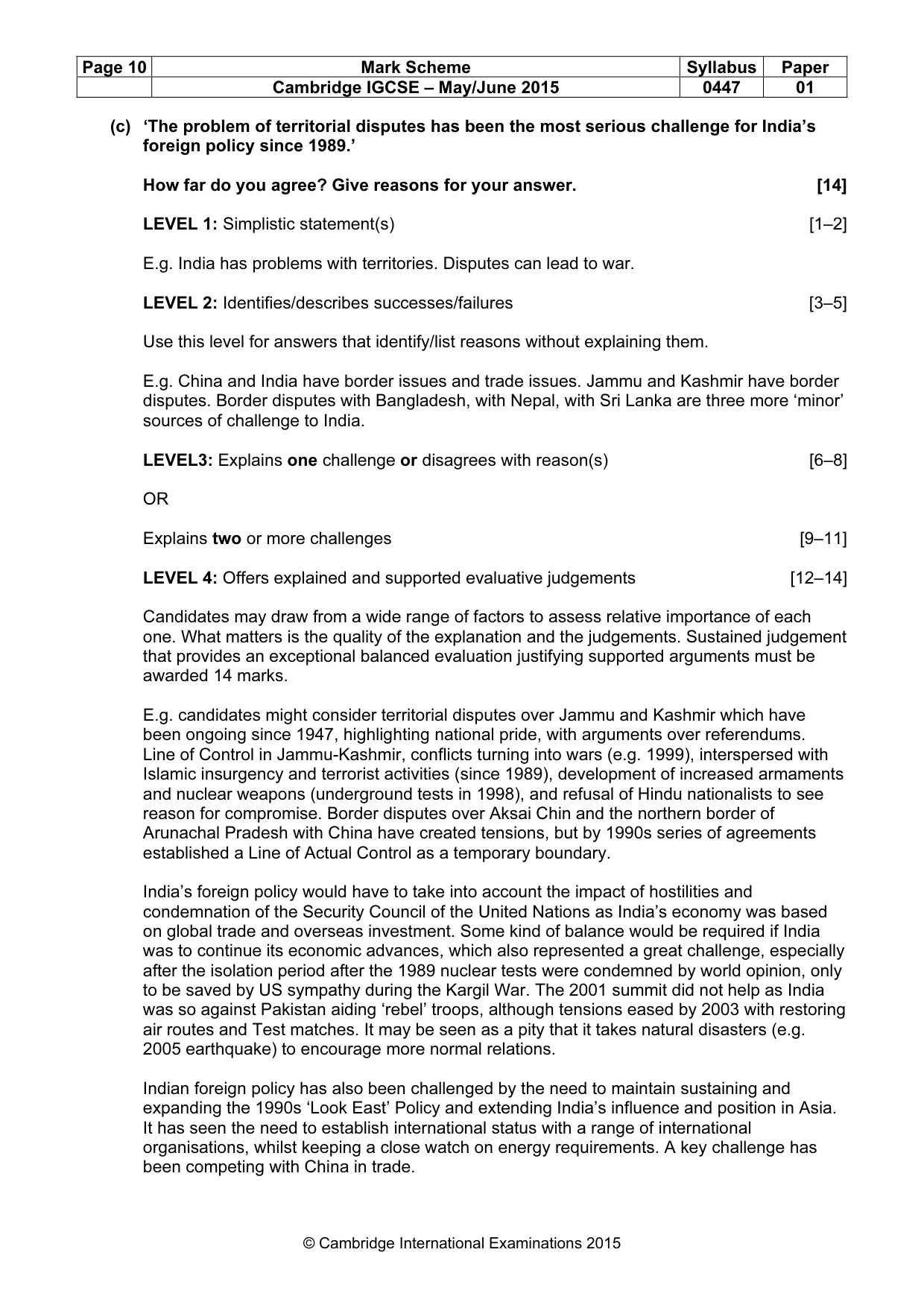 Mark scheme, page 10 of 11