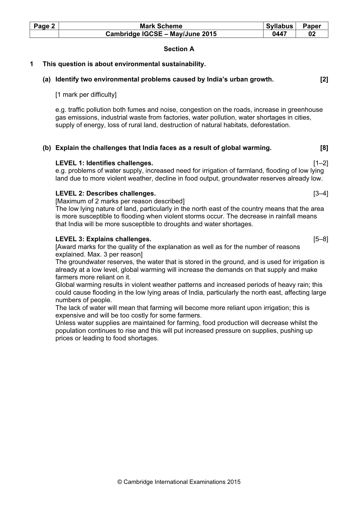 Mark scheme, page 2 of 6