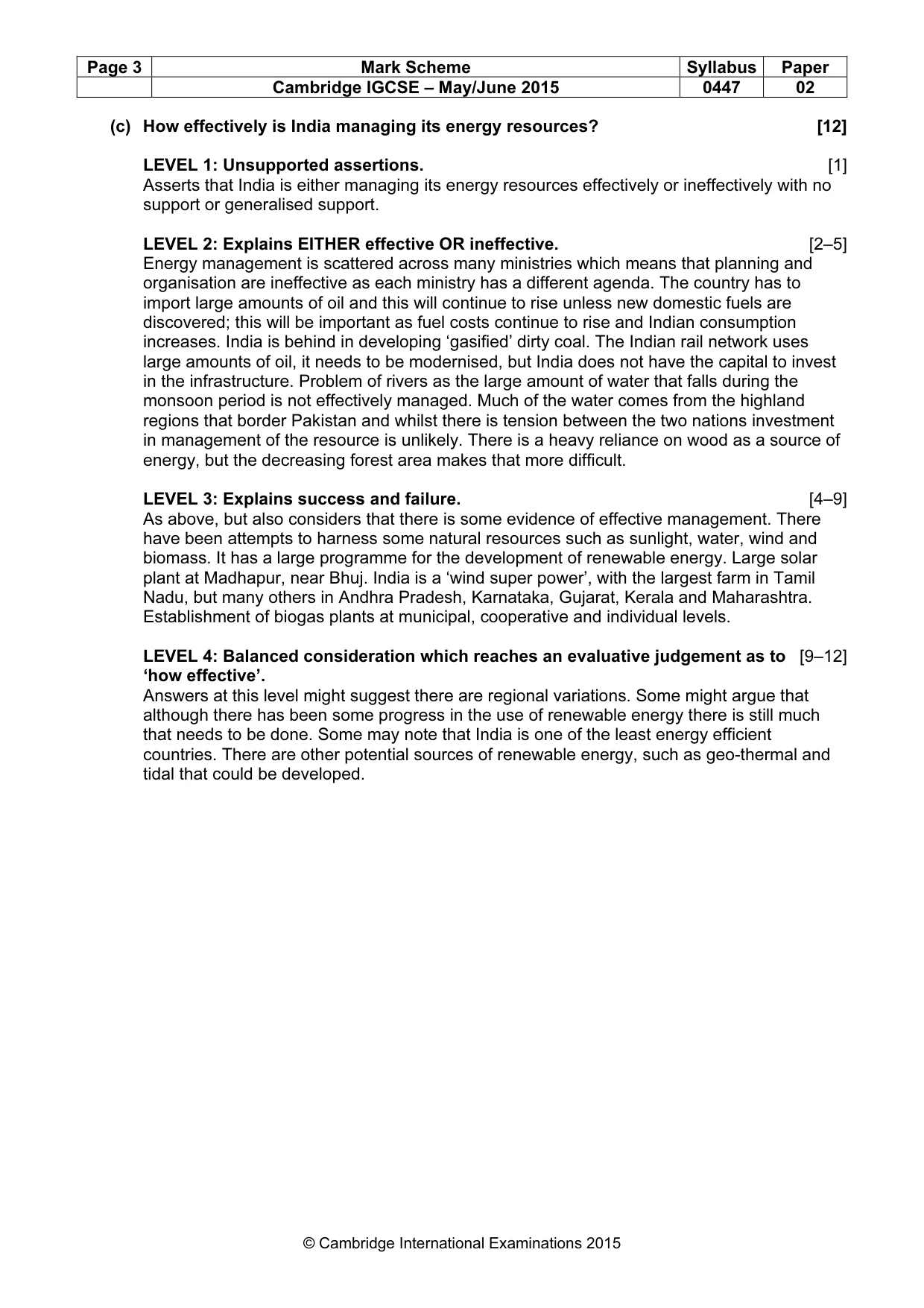 Mark scheme, page 3 of 6