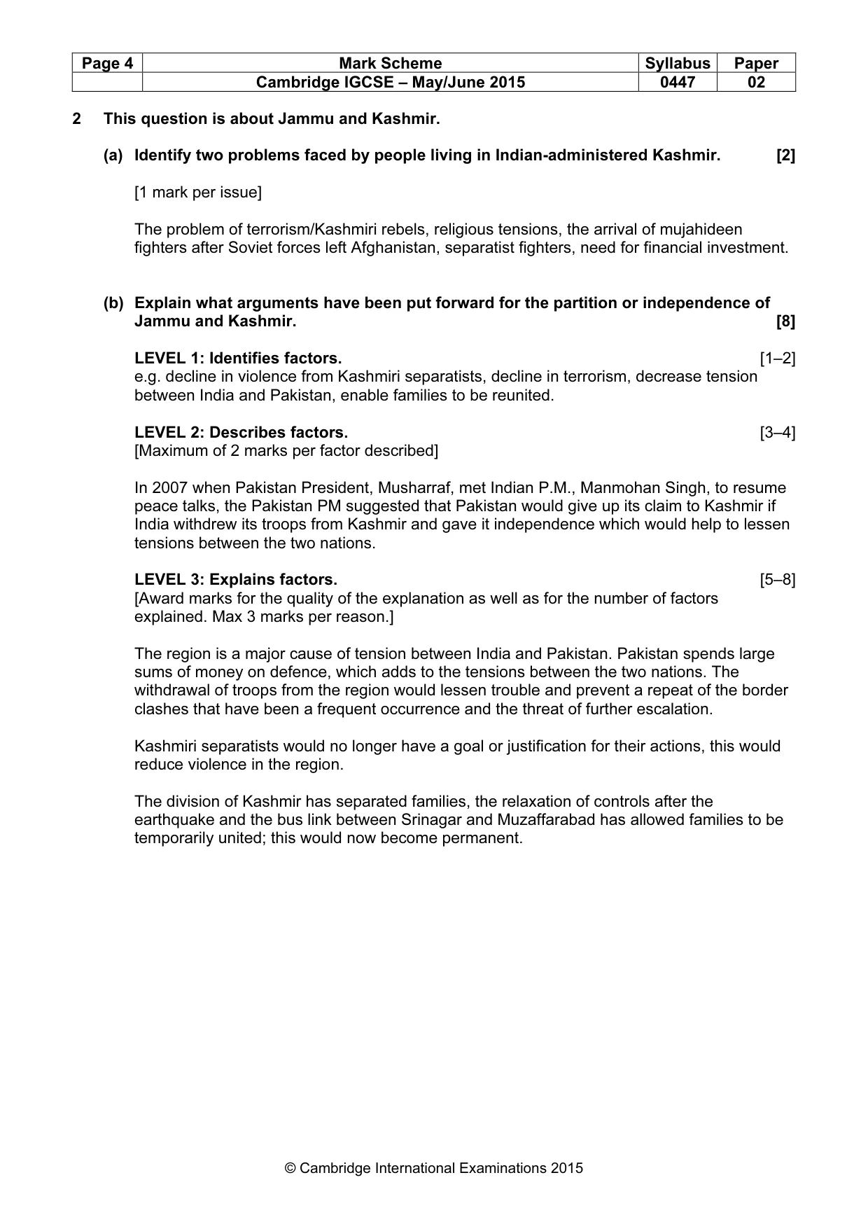 Mark scheme, page 4 of 6