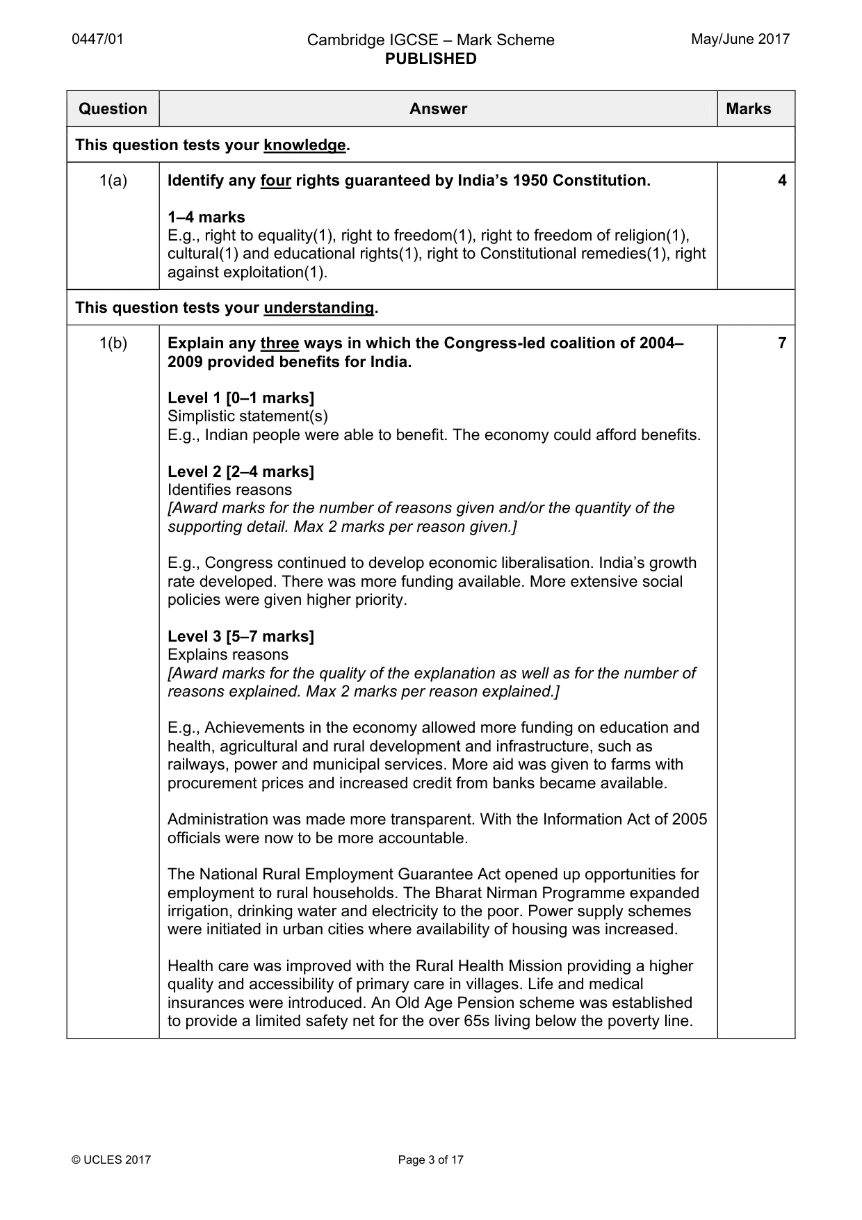 Mark scheme, page 3 of 17