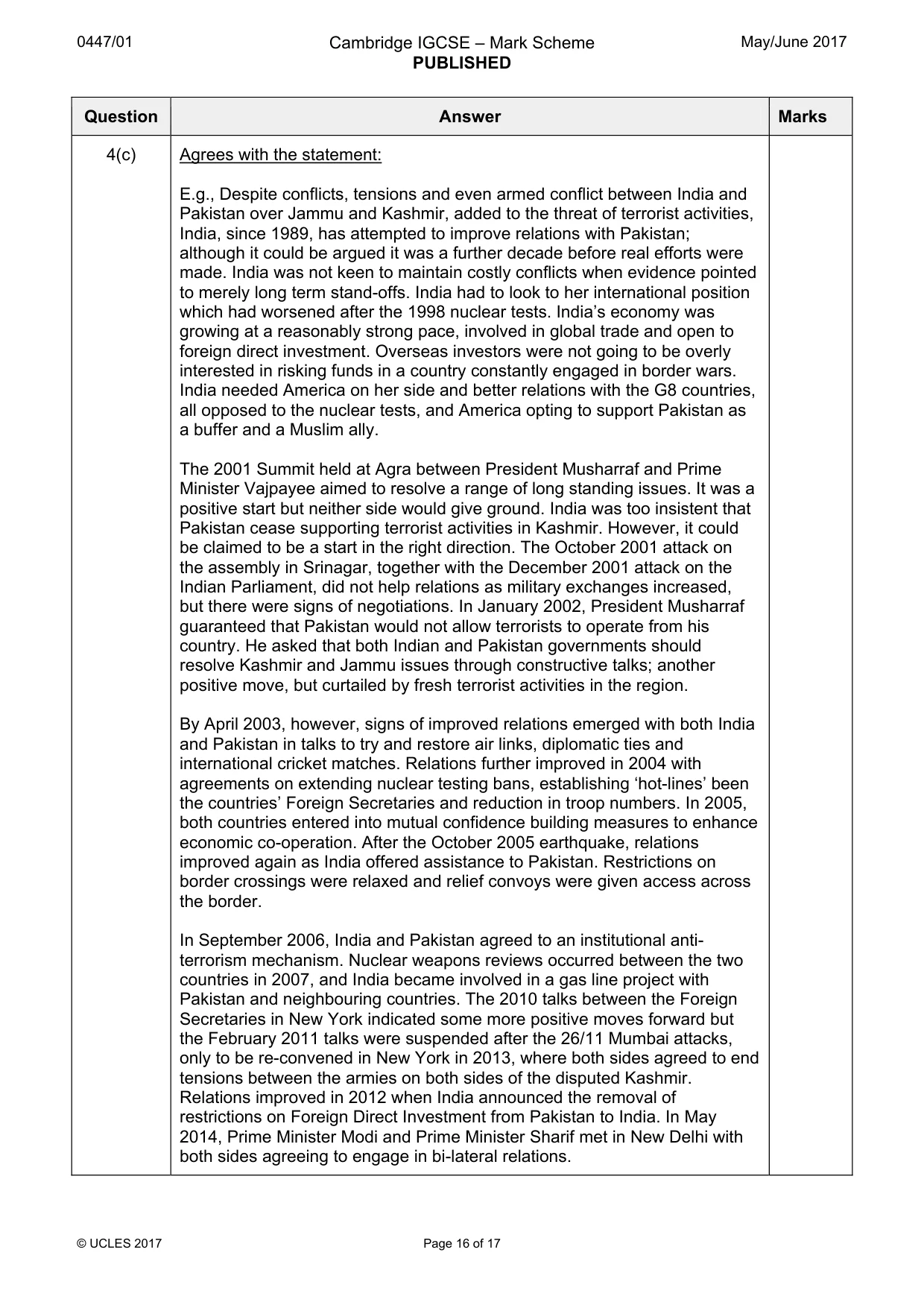 Mark scheme, page 16 of 17