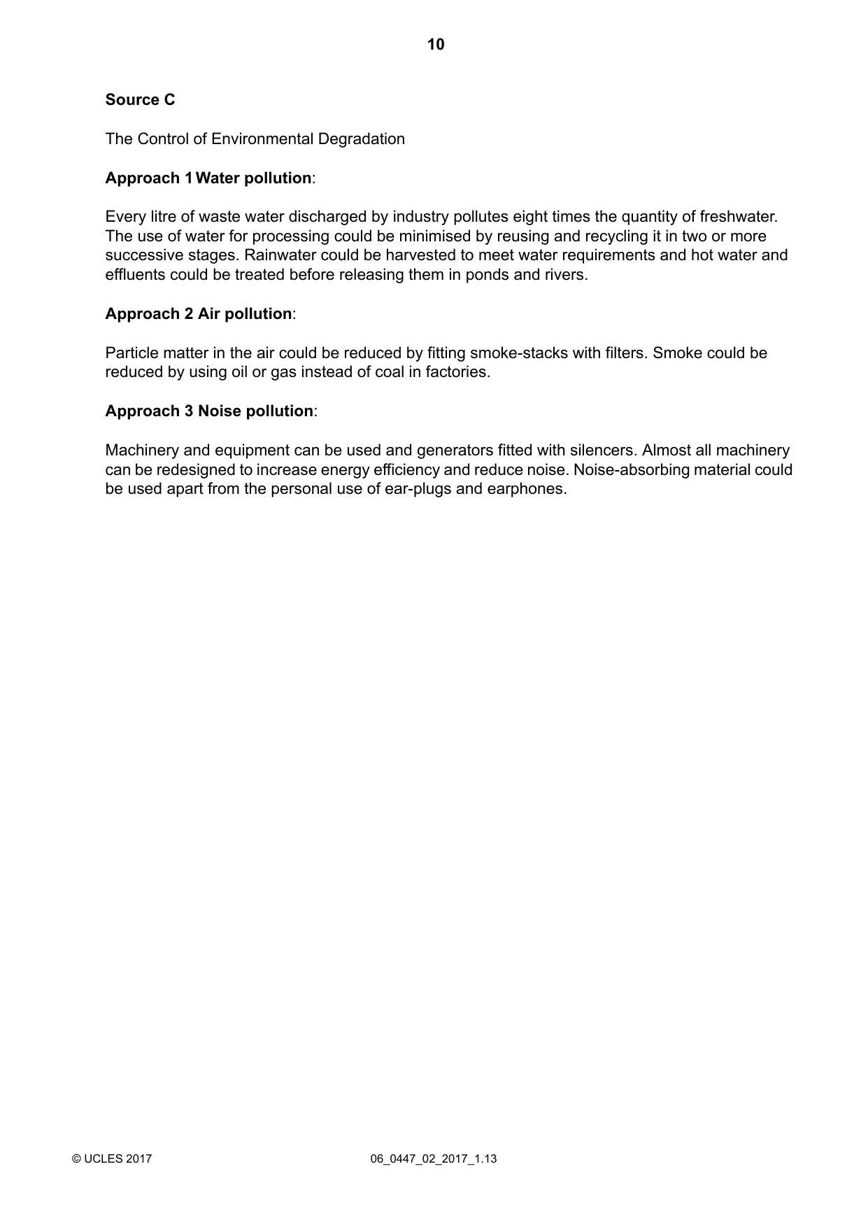 Cambridge IGCSE India Studies 0447 2017 May/June Paper 2 · Variant 1 question paper, page 10 of 16