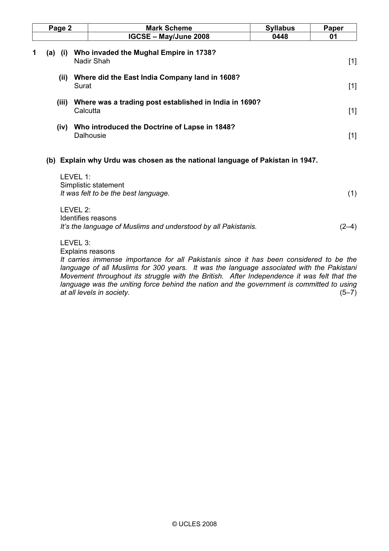 Mark scheme, page 2 of 11