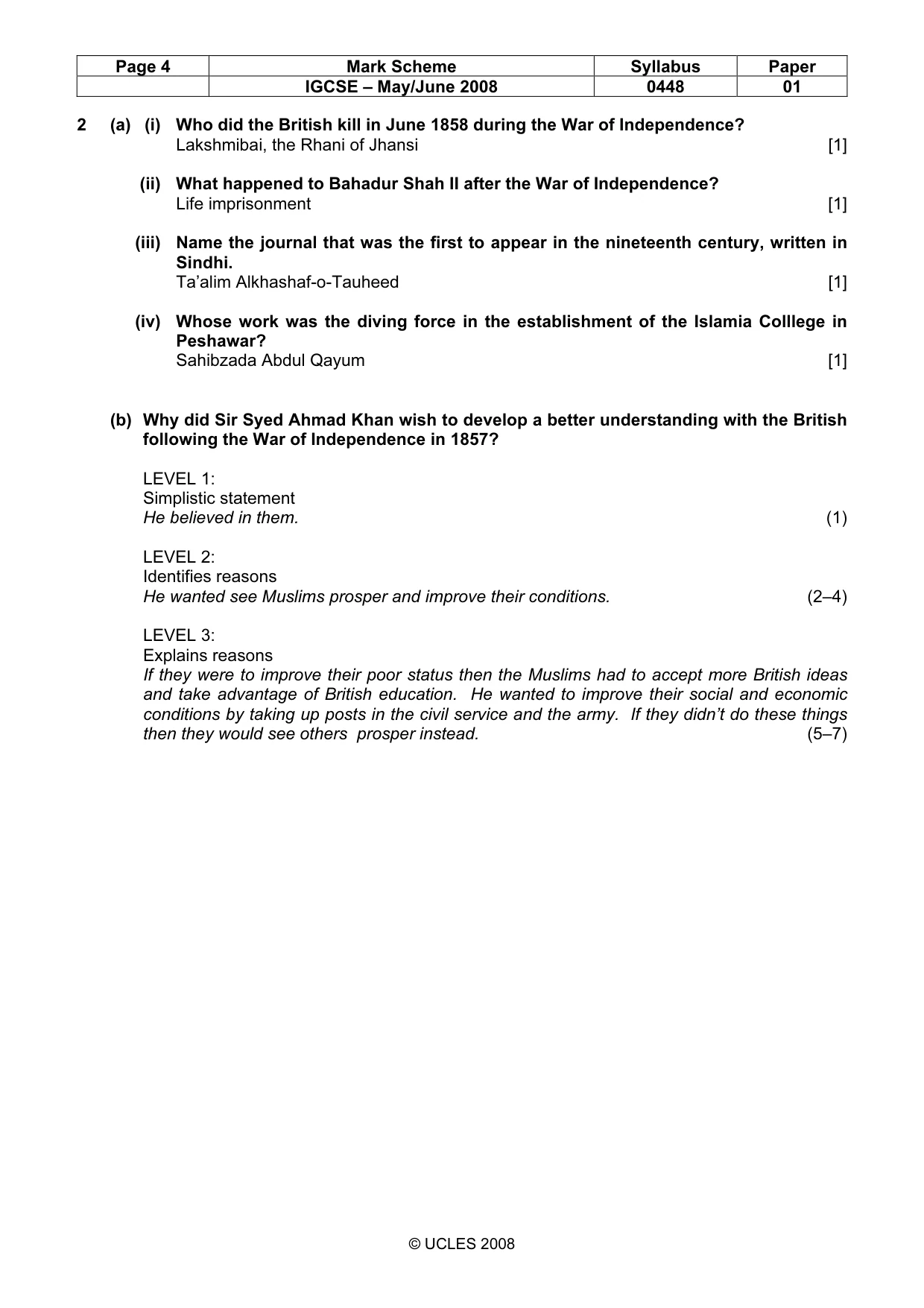 Mark scheme, page 4 of 11
