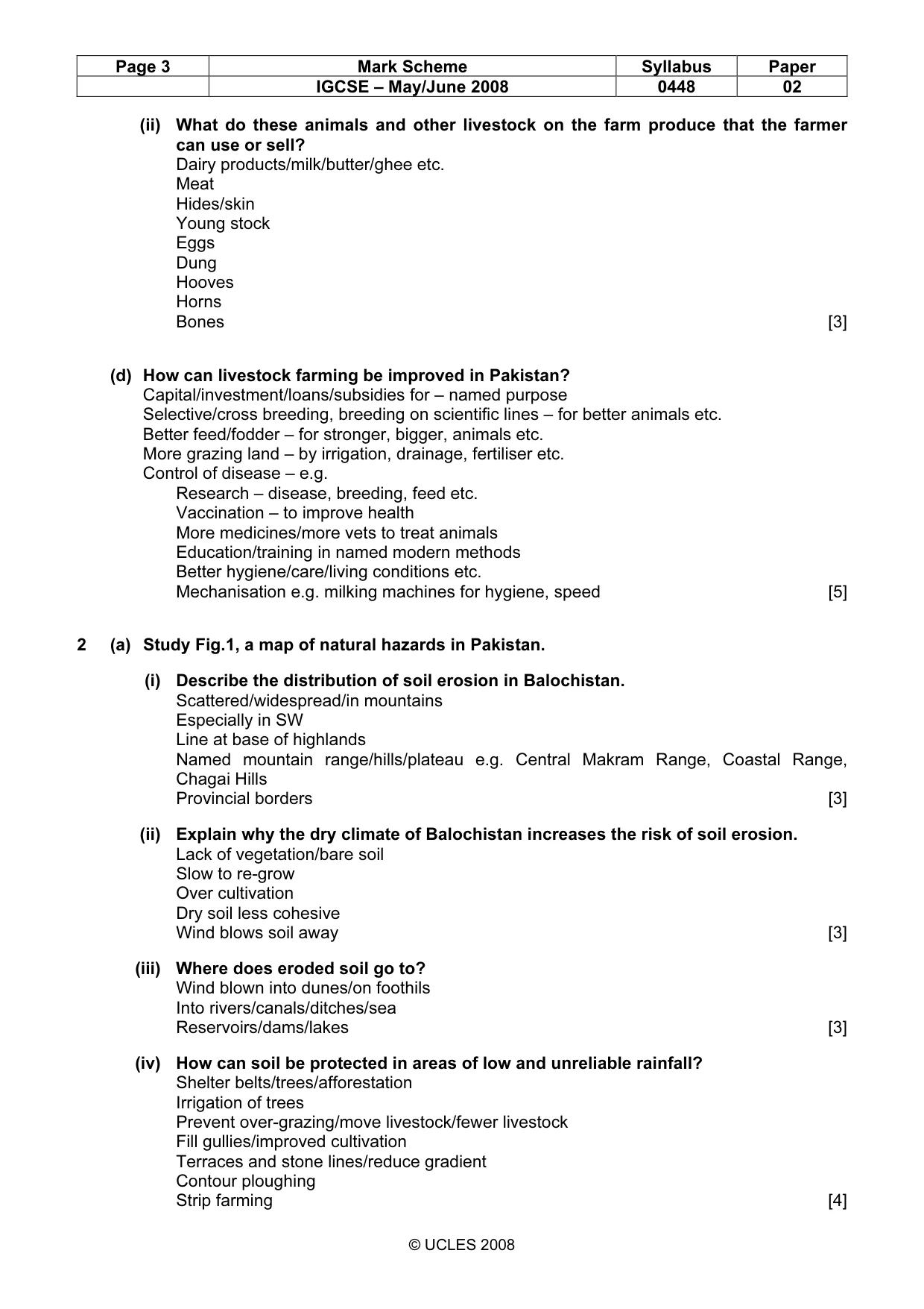 Mark scheme, page 3 of 8