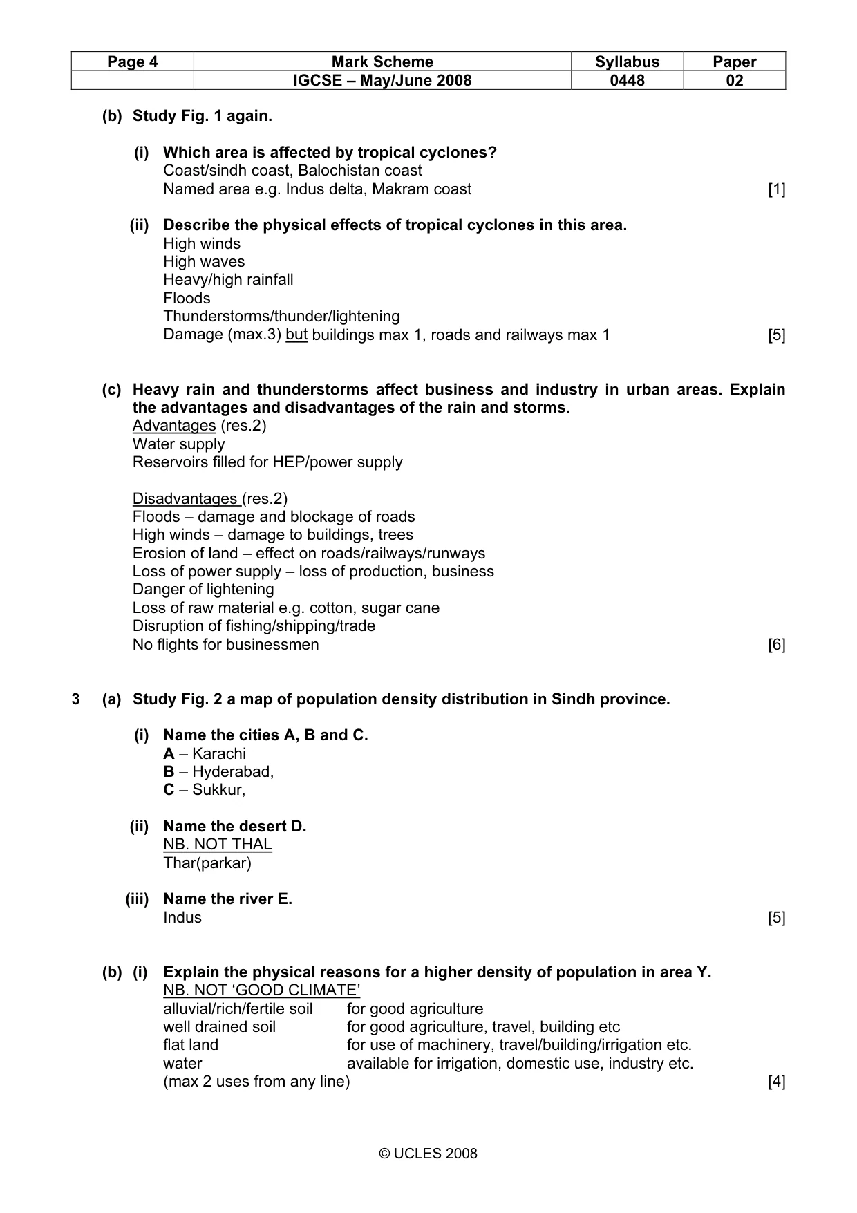 Mark scheme, page 4 of 8