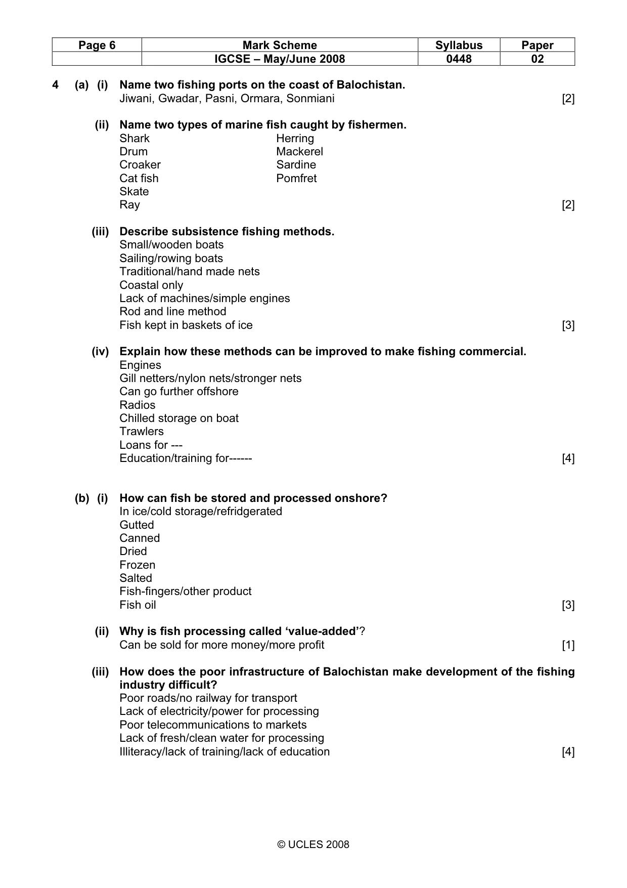 Mark scheme, page 6 of 8