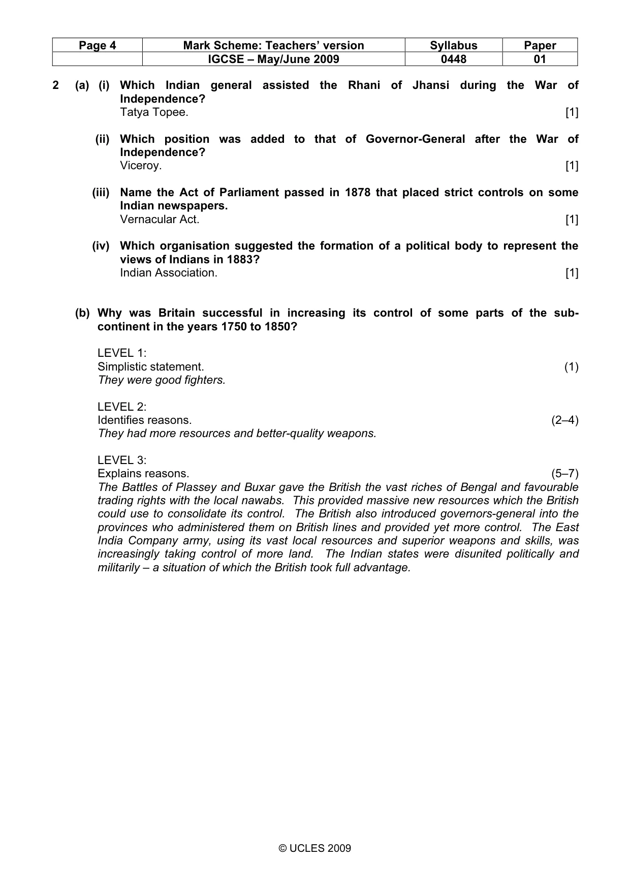 Mark scheme, page 4 of 11