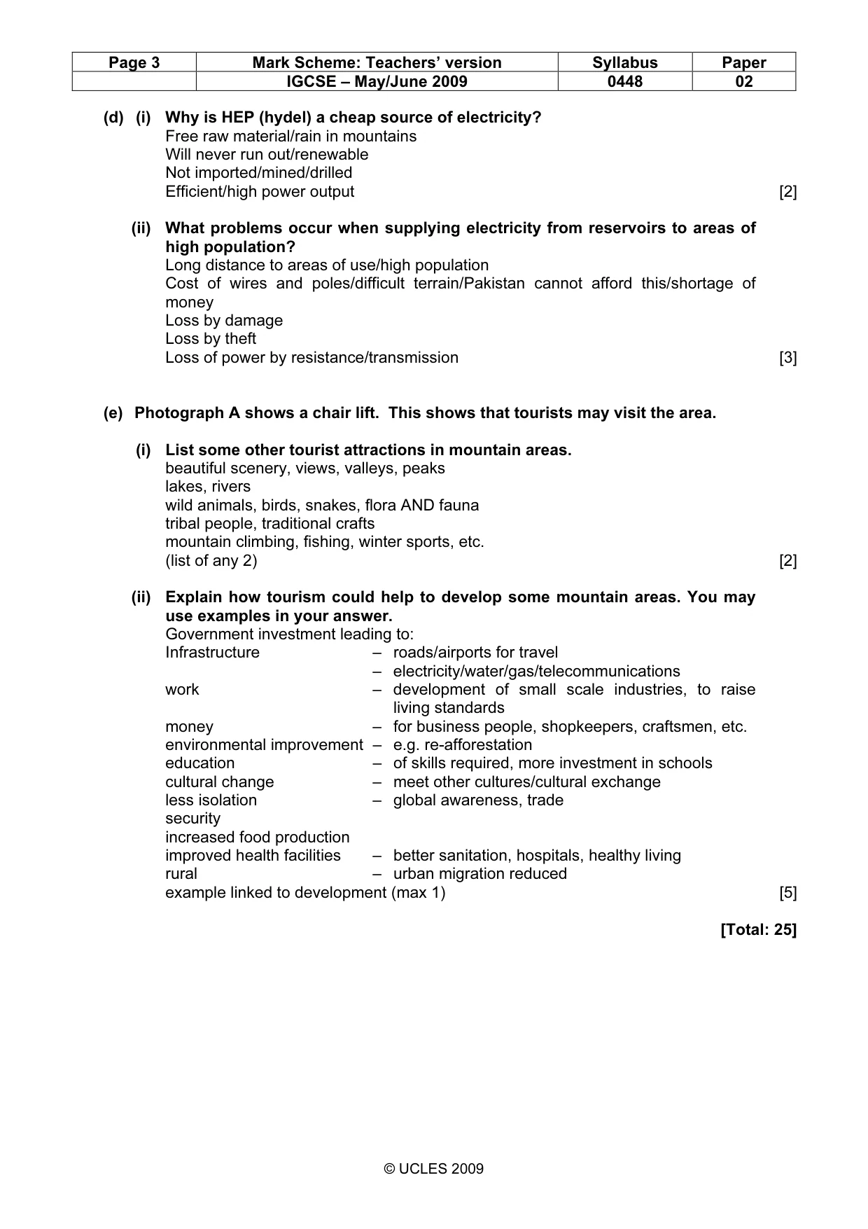 Mark scheme, page 3 of 10