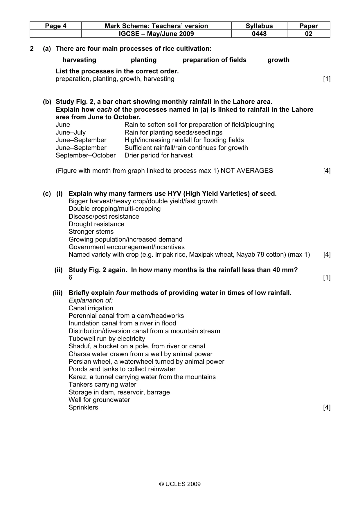 Mark scheme, page 4 of 10
