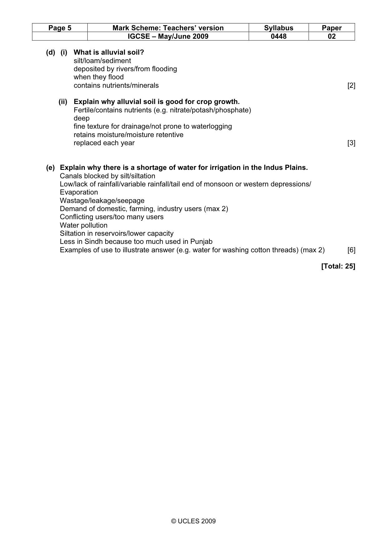 Mark scheme, page 5 of 10