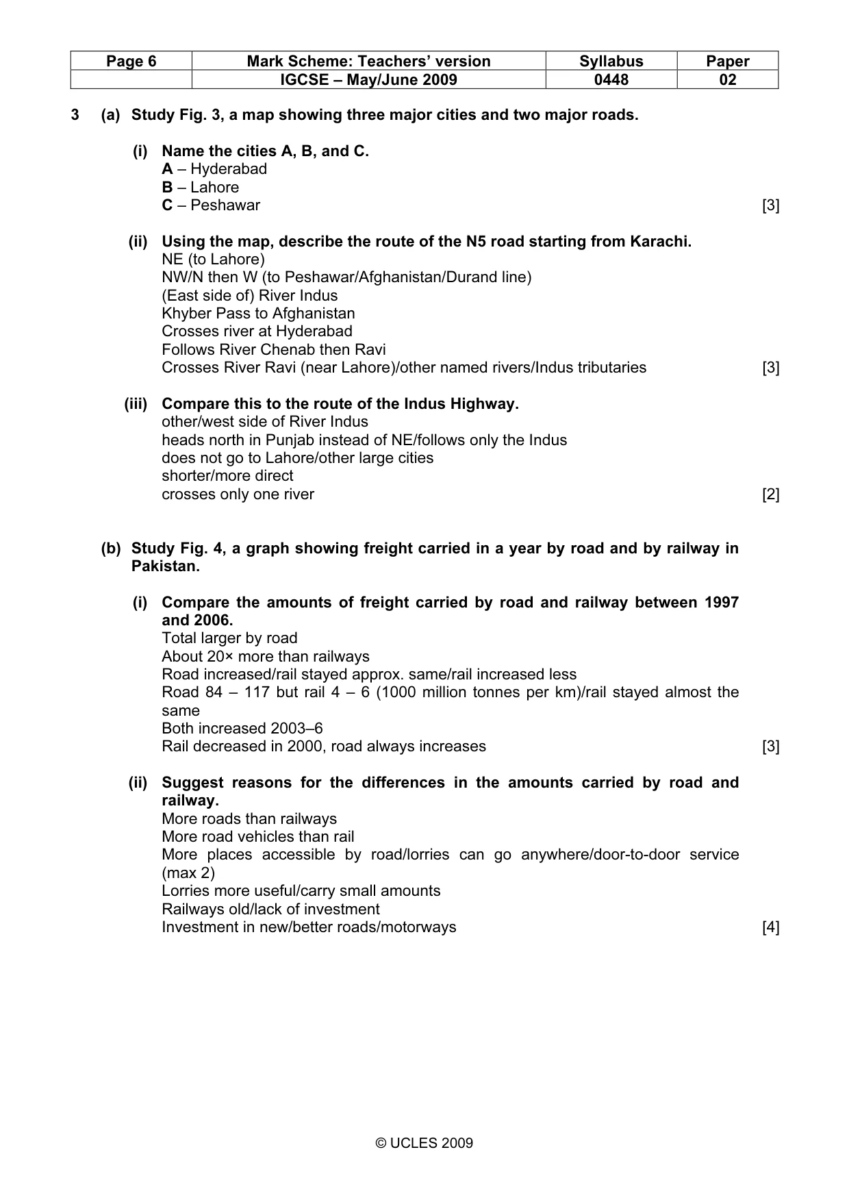 Mark scheme, page 6 of 10