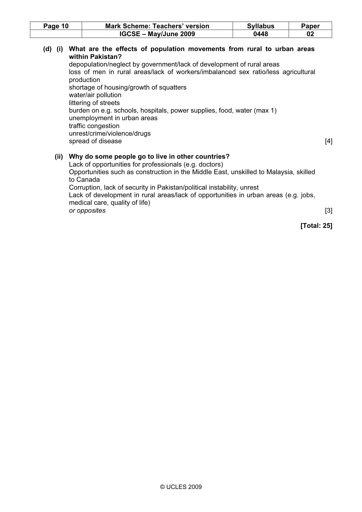 Mark scheme, page 10 of 10