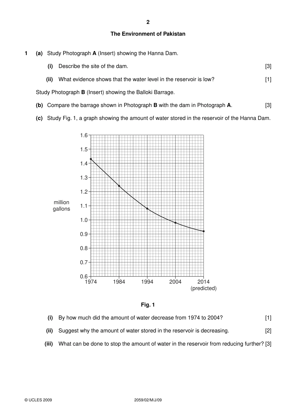 Cambridge IGCSE Pakistan Studies 0448 2009 May/June Paper 2 · Variant 1 question paper, page 2 of 8