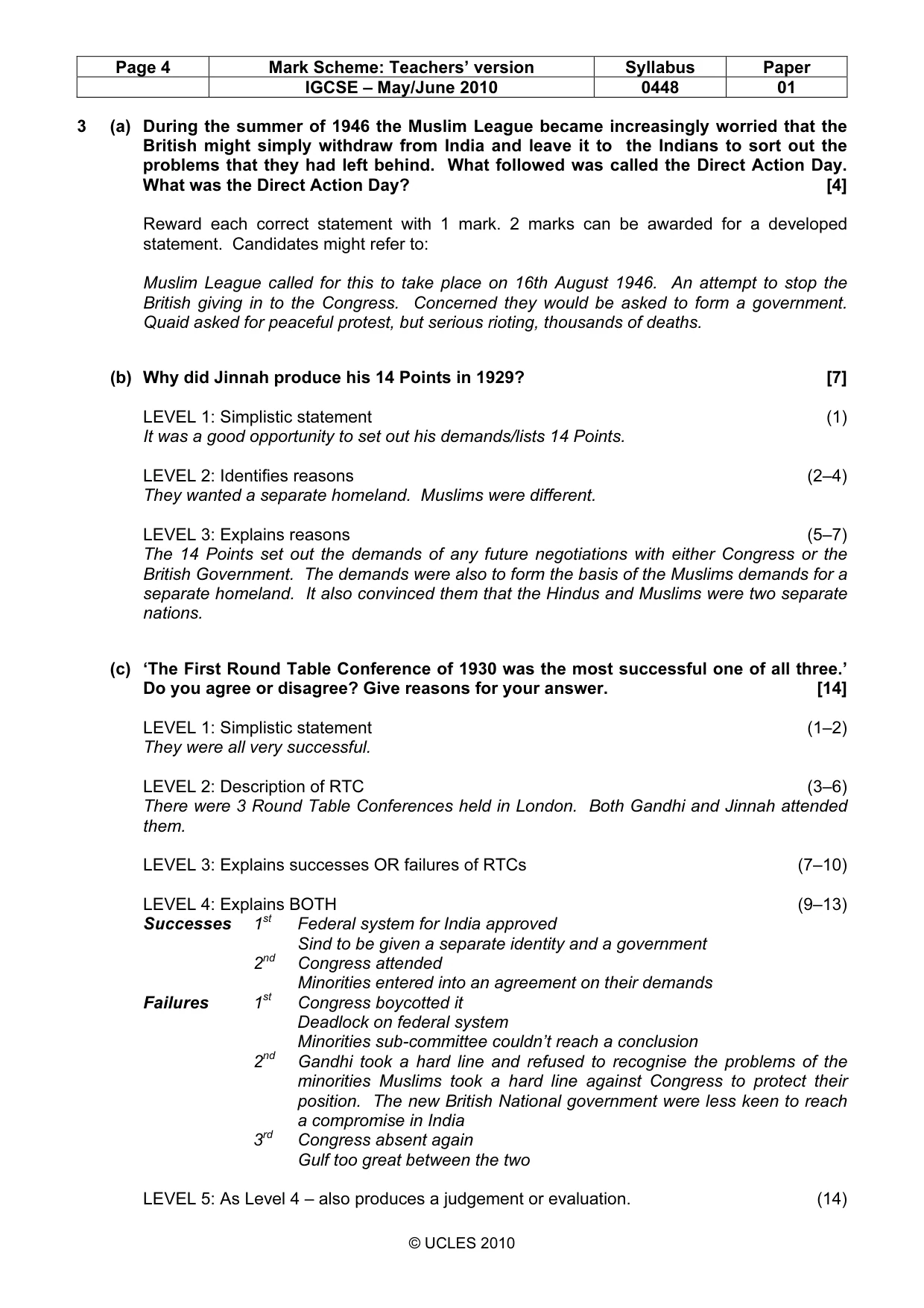 Mark scheme, page 4 of 6