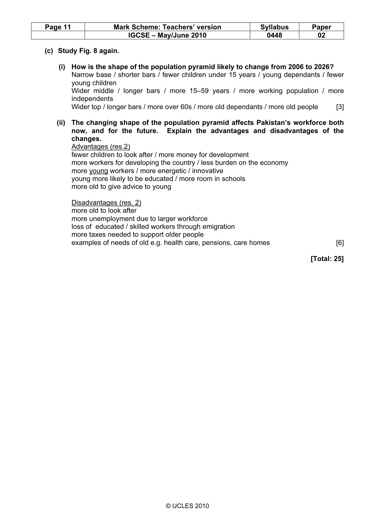 Mark scheme, page 11 of 11