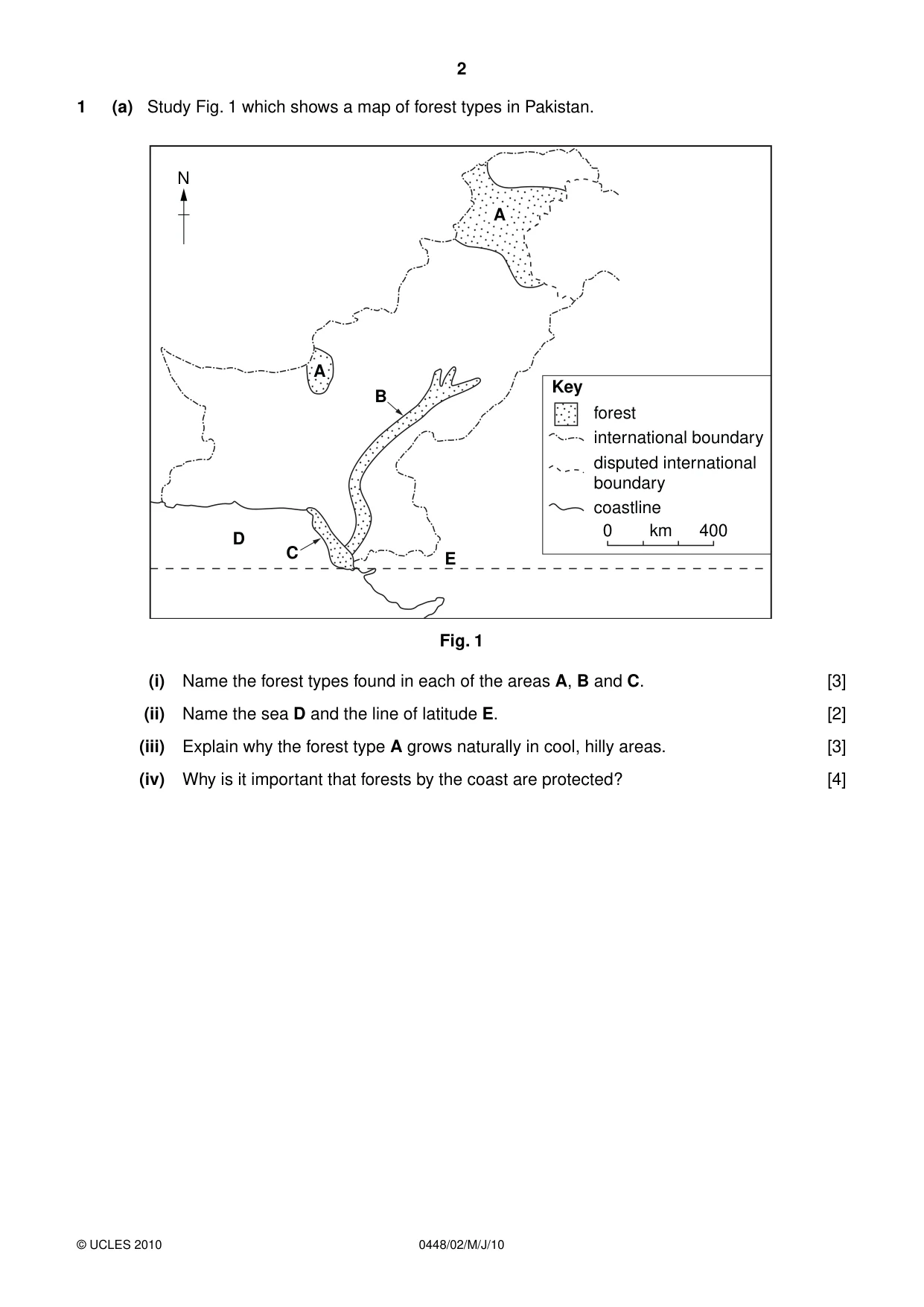 Cambridge IGCSE Pakistan Studies 0448 2010 May/June Paper 2 · Variant 1 question paper, page 2 of 8