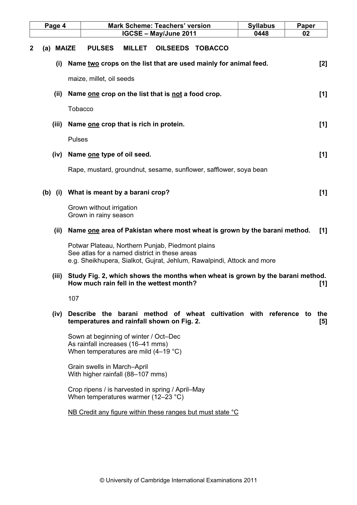 Mark scheme, page 4 of 11
