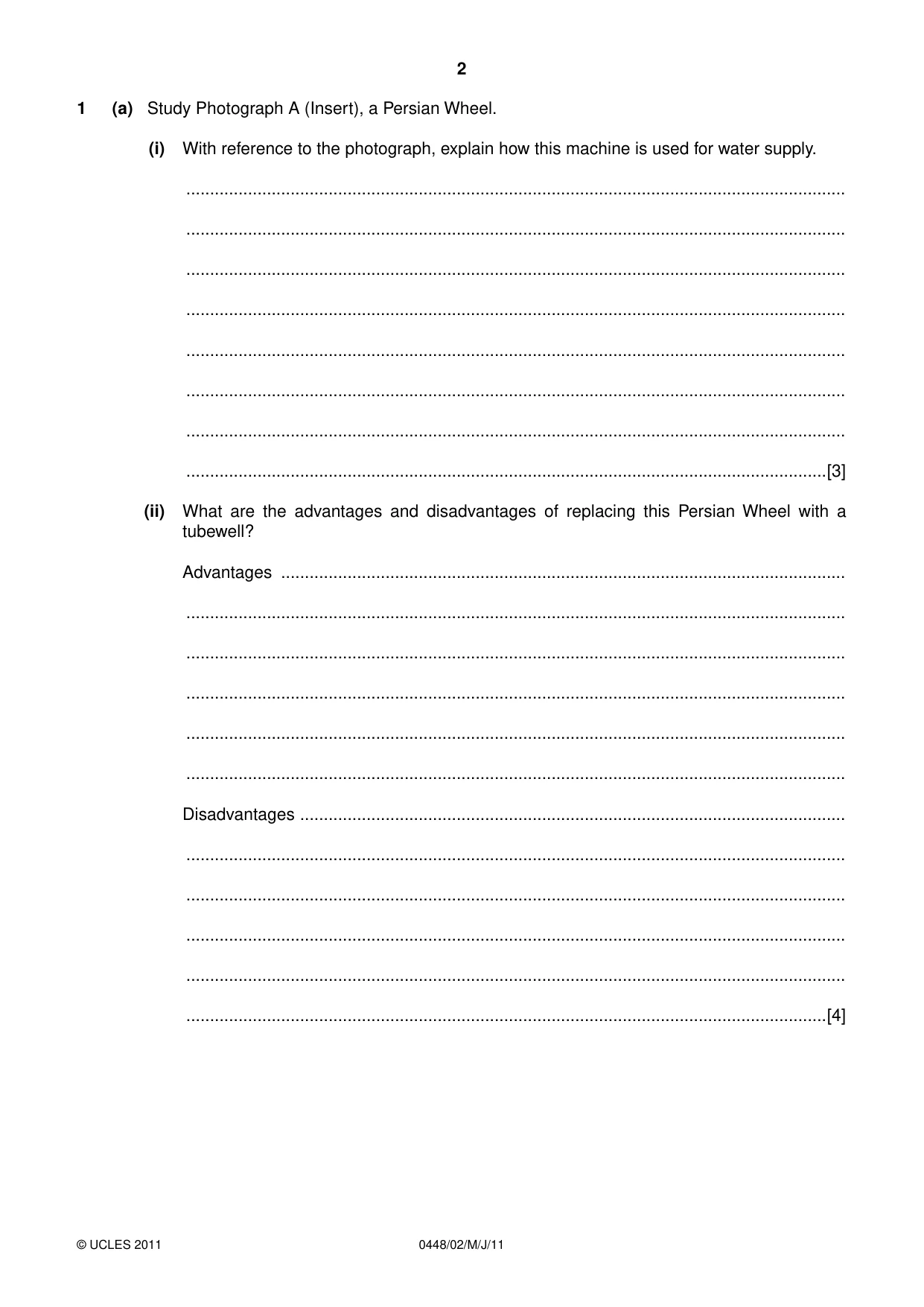 Cambridge IGCSE Pakistan Studies 0448 2011 May/June Paper 2 · Variant 1 question paper, page 2 of 24