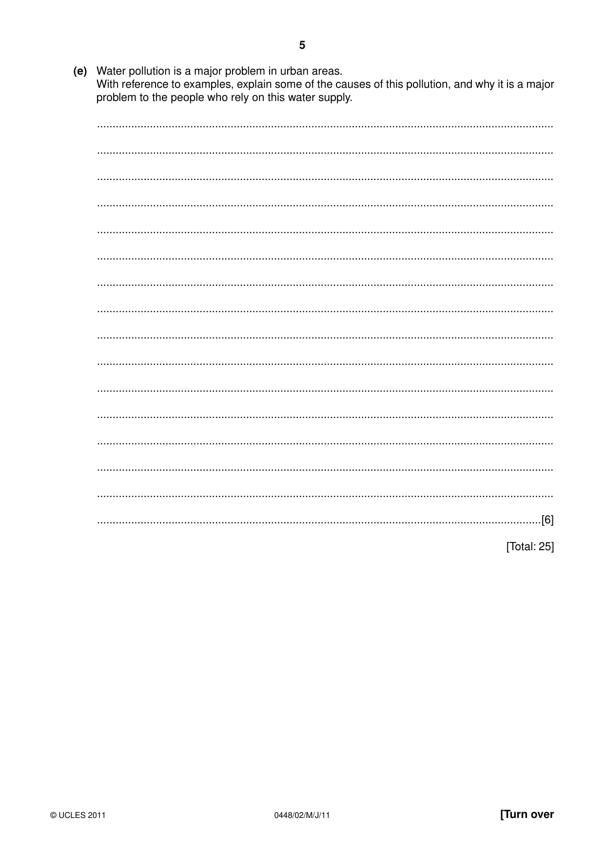 Cambridge IGCSE Pakistan Studies 0448 2011 May/June Paper 2 · Variant 1 question paper, page 5 of 24