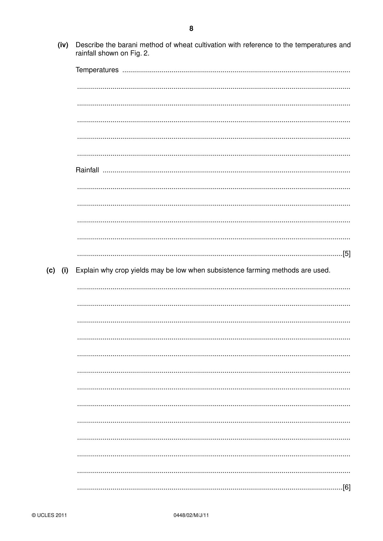 Cambridge IGCSE Pakistan Studies 0448 2011 May/June Paper 2 · Variant 1 question paper, page 8 of 24
