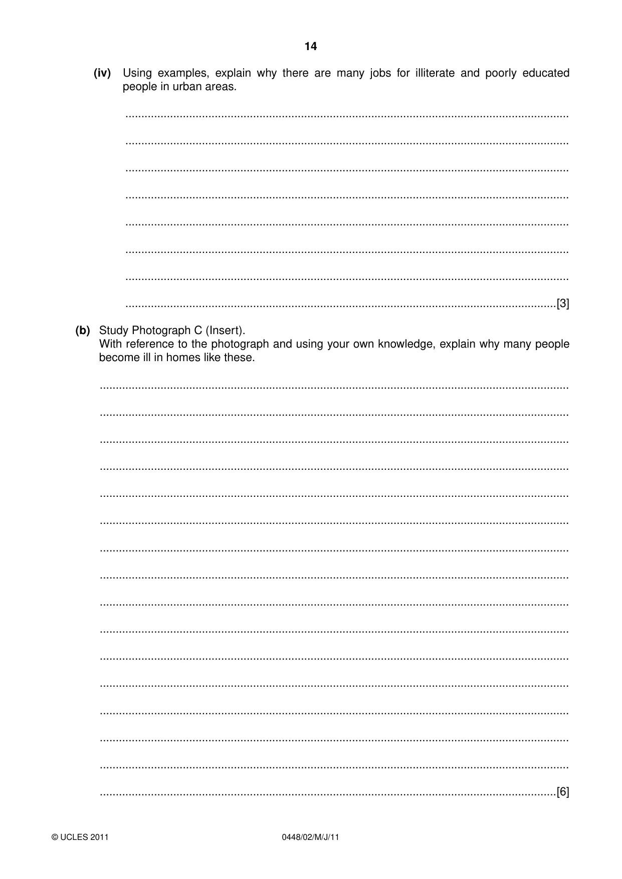 Cambridge IGCSE Pakistan Studies 0448 2011 May/June Paper 2 · Variant 1 question paper, page 14 of 24