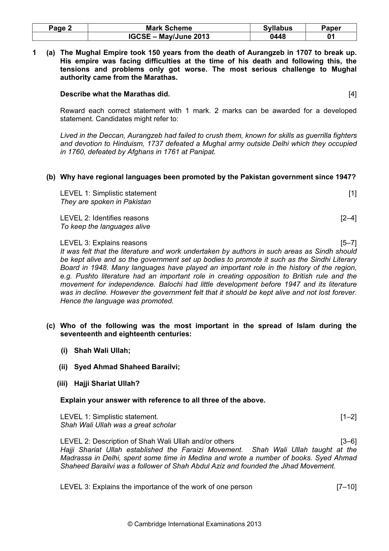 Mark scheme, page 3 of 10