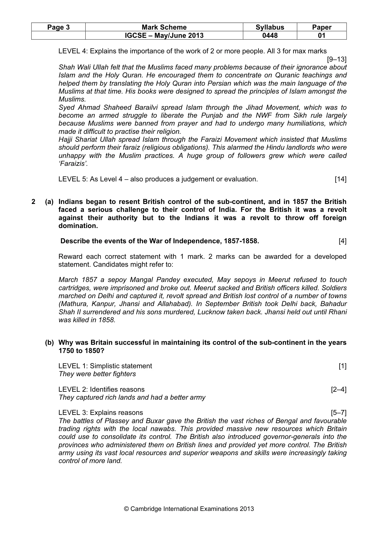 Mark scheme, page 4 of 10
