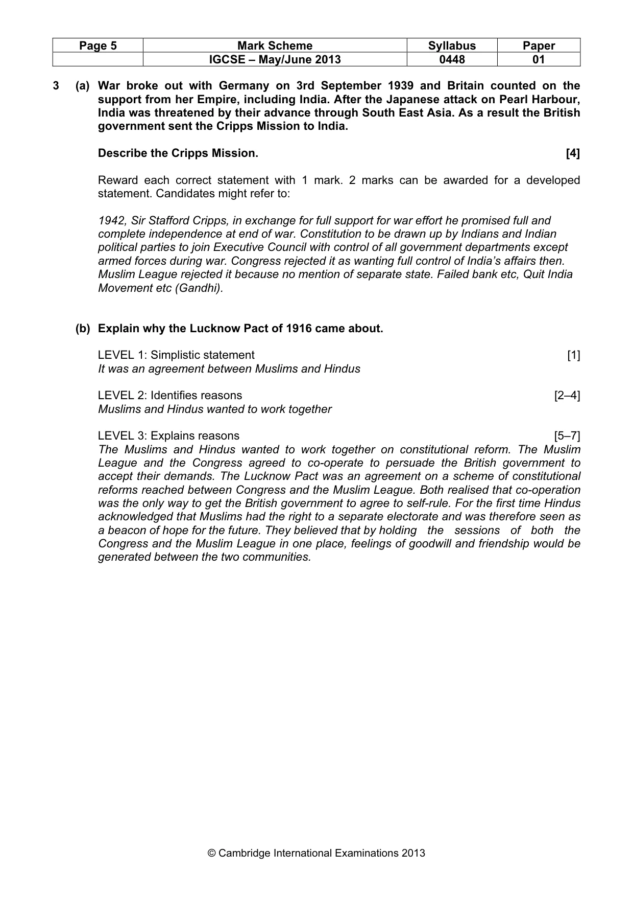 Mark scheme, page 6 of 10