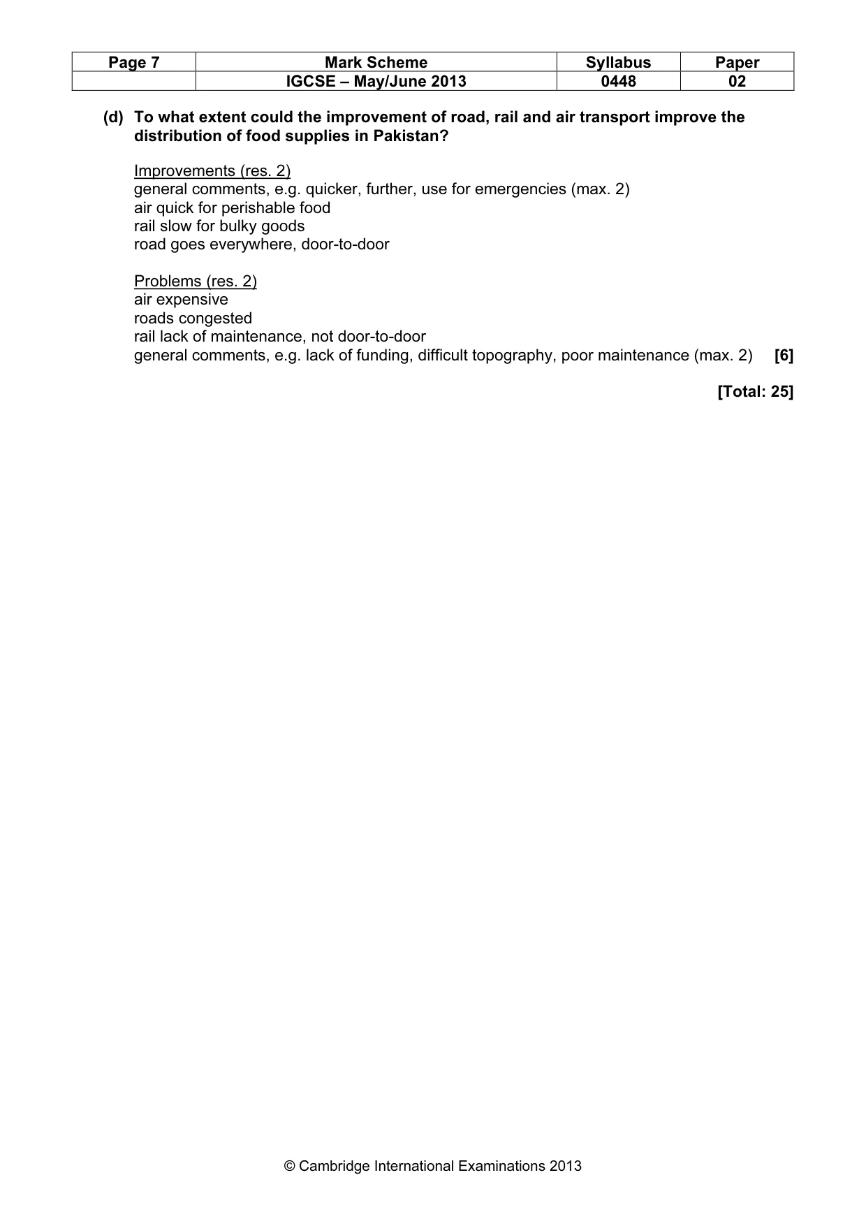Mark scheme, page 8 of 12